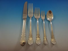 Modern Victorian by Lunt Sterling Silver Flatware Set For 8 Service 46 Pieces