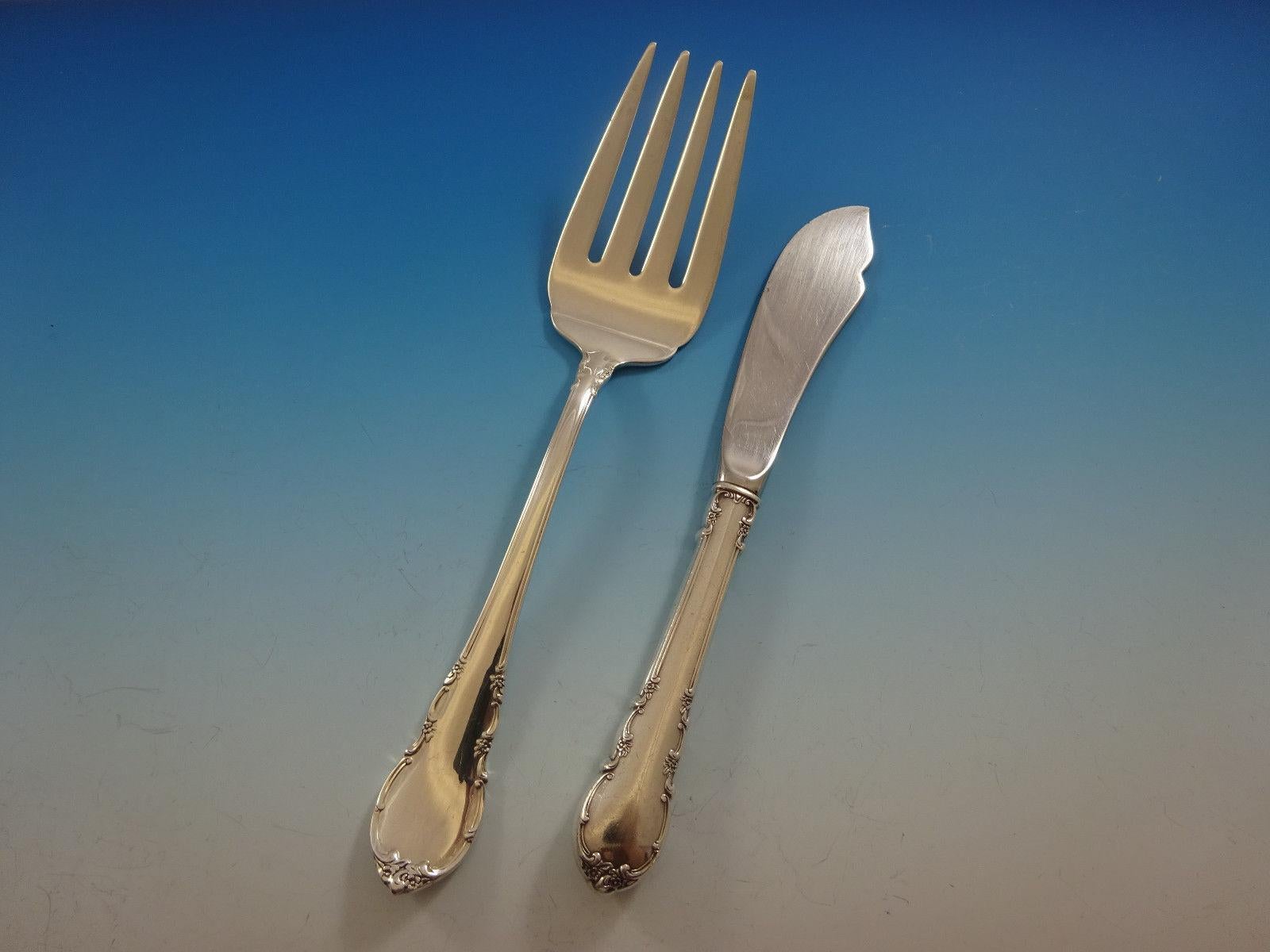 Modern Victorian by Lunt Sterling Silver Flatware Set For 8 Service 46 Pieces For Sale 3