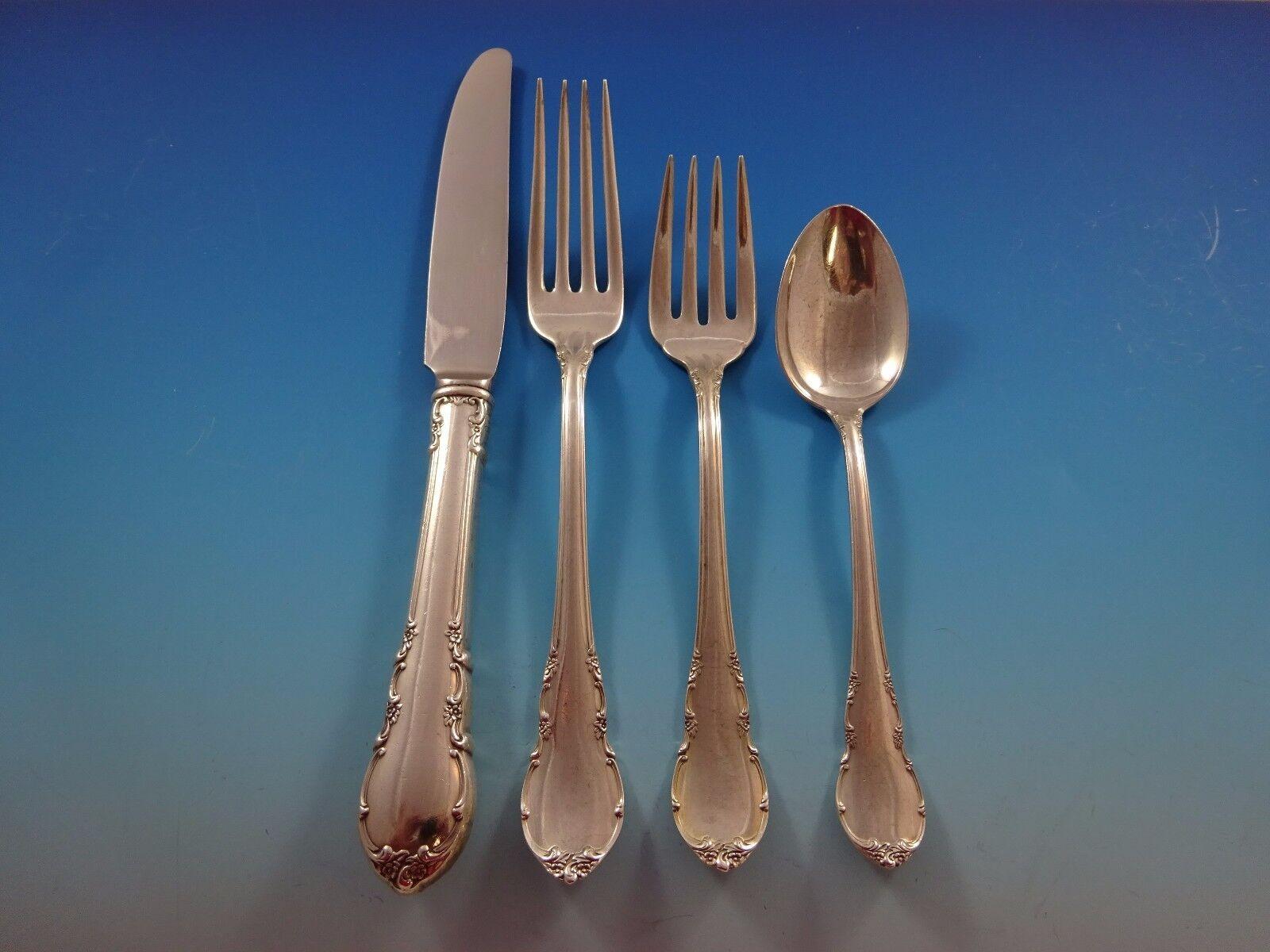 Modern Victorian by Lunt Sterling Silver Flatware Set For 8 Service 50 Pieces For Sale 6