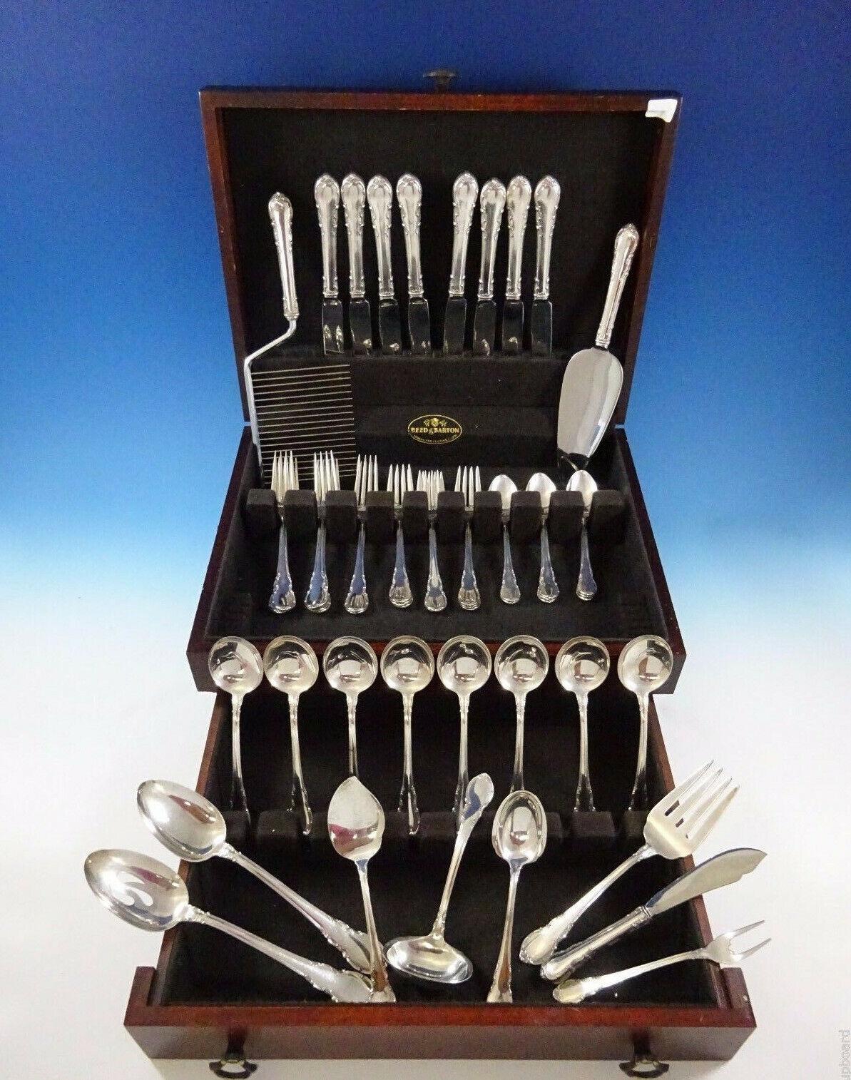 Modern Victorian by Lunt Sterling Silver Flatware Set For 8 Service 50 Pieces For Sale 7