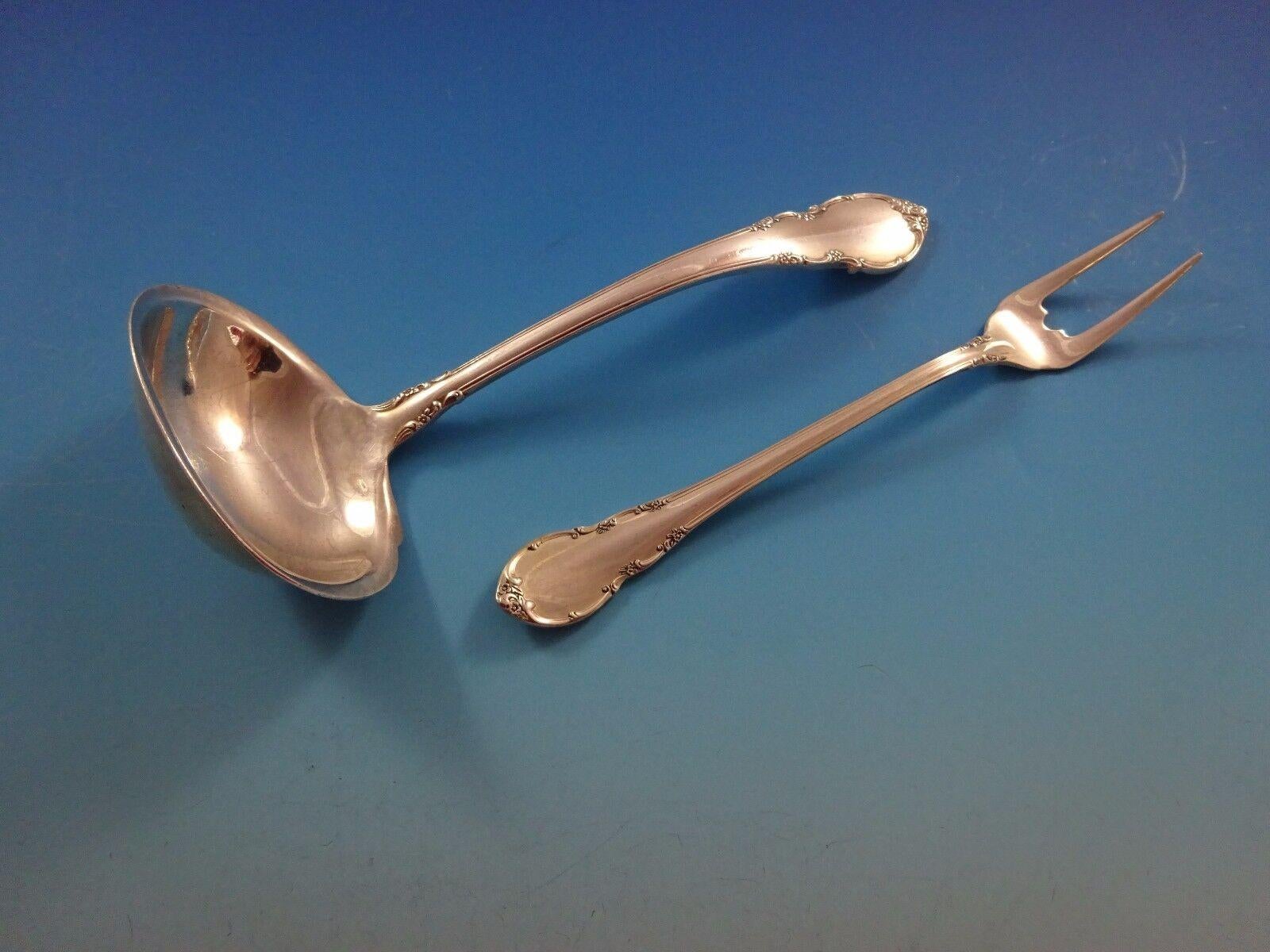 20th Century Modern Victorian by Lunt Sterling Silver Flatware Set For 8 Service 50 Pieces For Sale