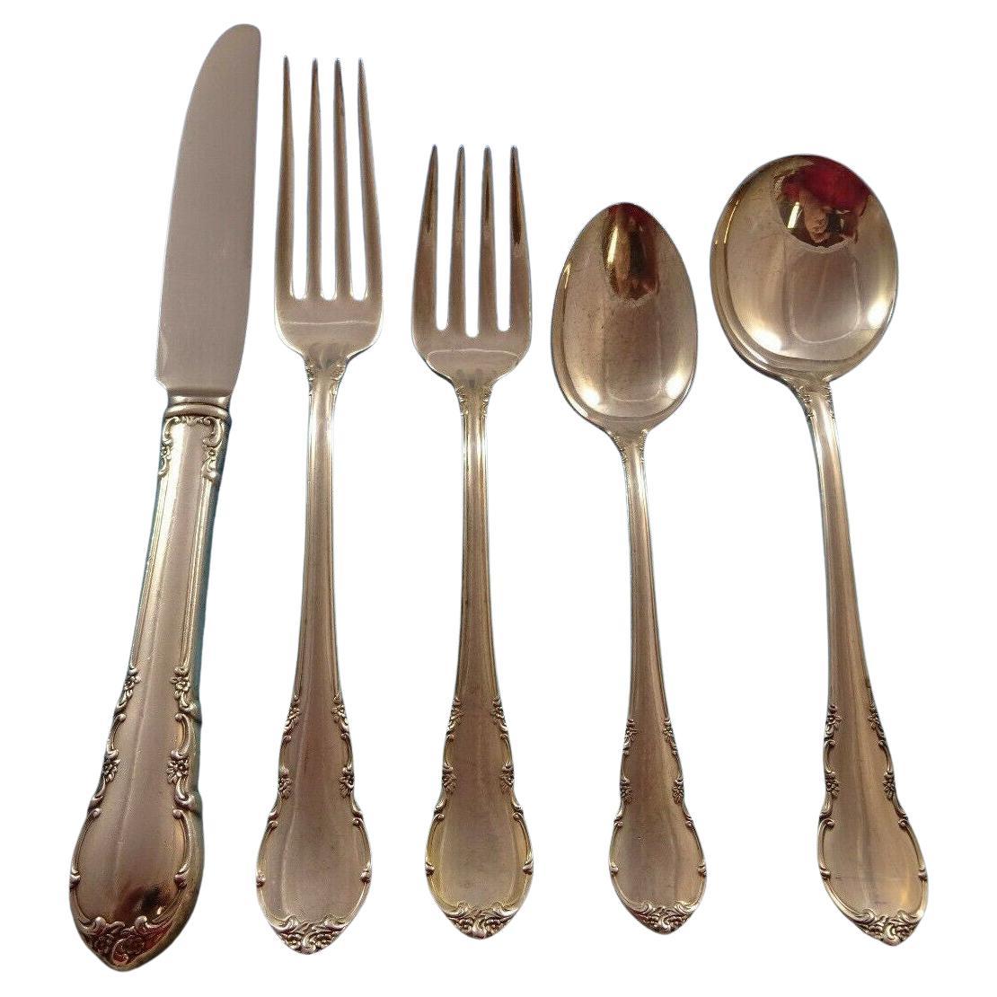 Juego de Cubiertos de Plata de Ley Modern Victorian by Lunt Para 8 Servicio de 50 Piezas