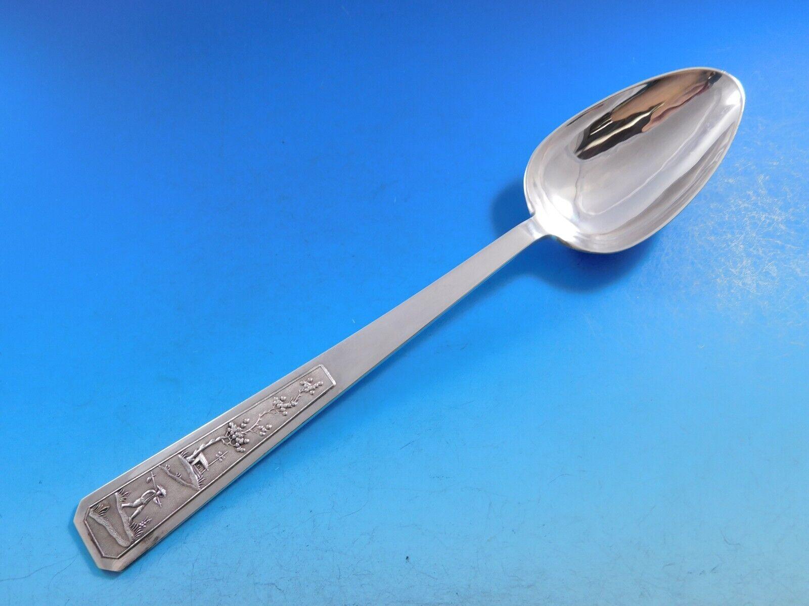 Modern Vietnam 900 Sterling Silver Flatware Set for 12 Service 76 Pieces BacSon 5