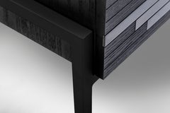 Modern "Vind" Cabinet in Black Lacquer and Black Oak