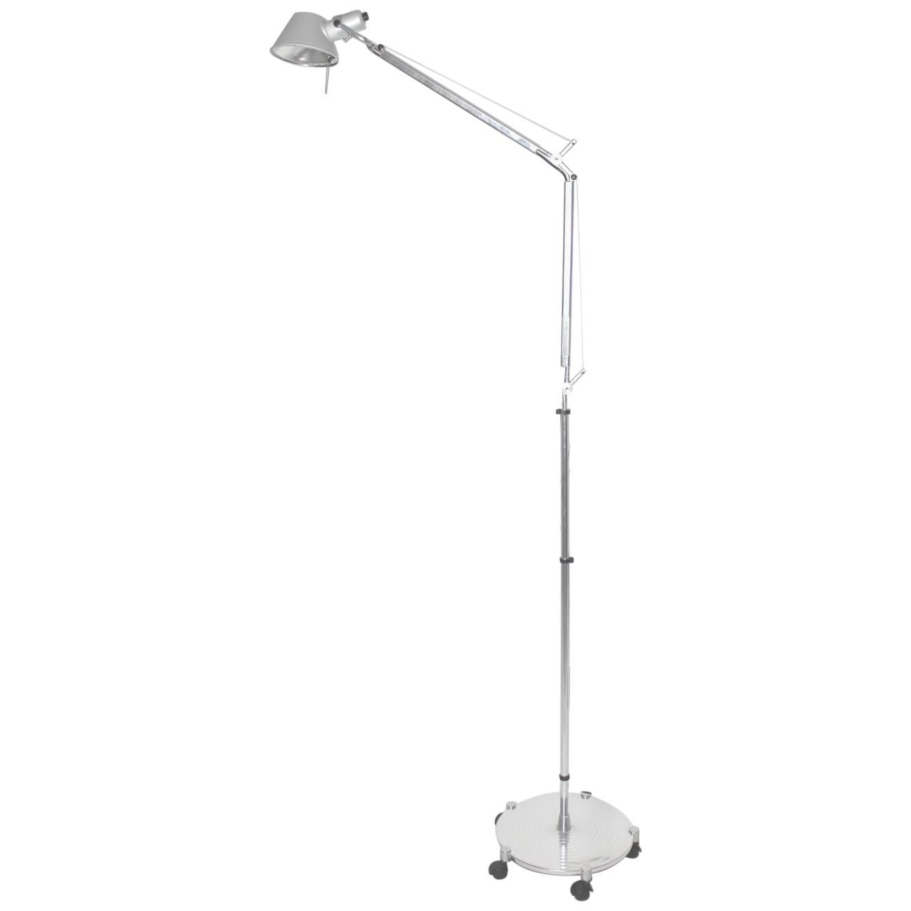 Modern Vintage Aluminum Floor Lamp Michel De Lucchi Giancarlo Fassina 1987 Italy For Sale