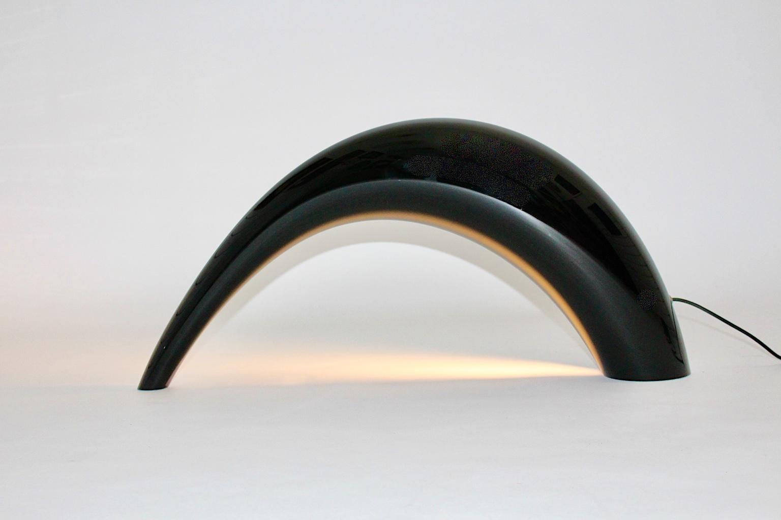 Modern Vintage Black Glass Table Lamp by Lino Tagliapietra La Murrina 1972 Italy For Sale 10