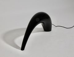 Modern Vintage Black Glass Table Lamp by Lino Tagliapietra La Murrina 1972 Italy
