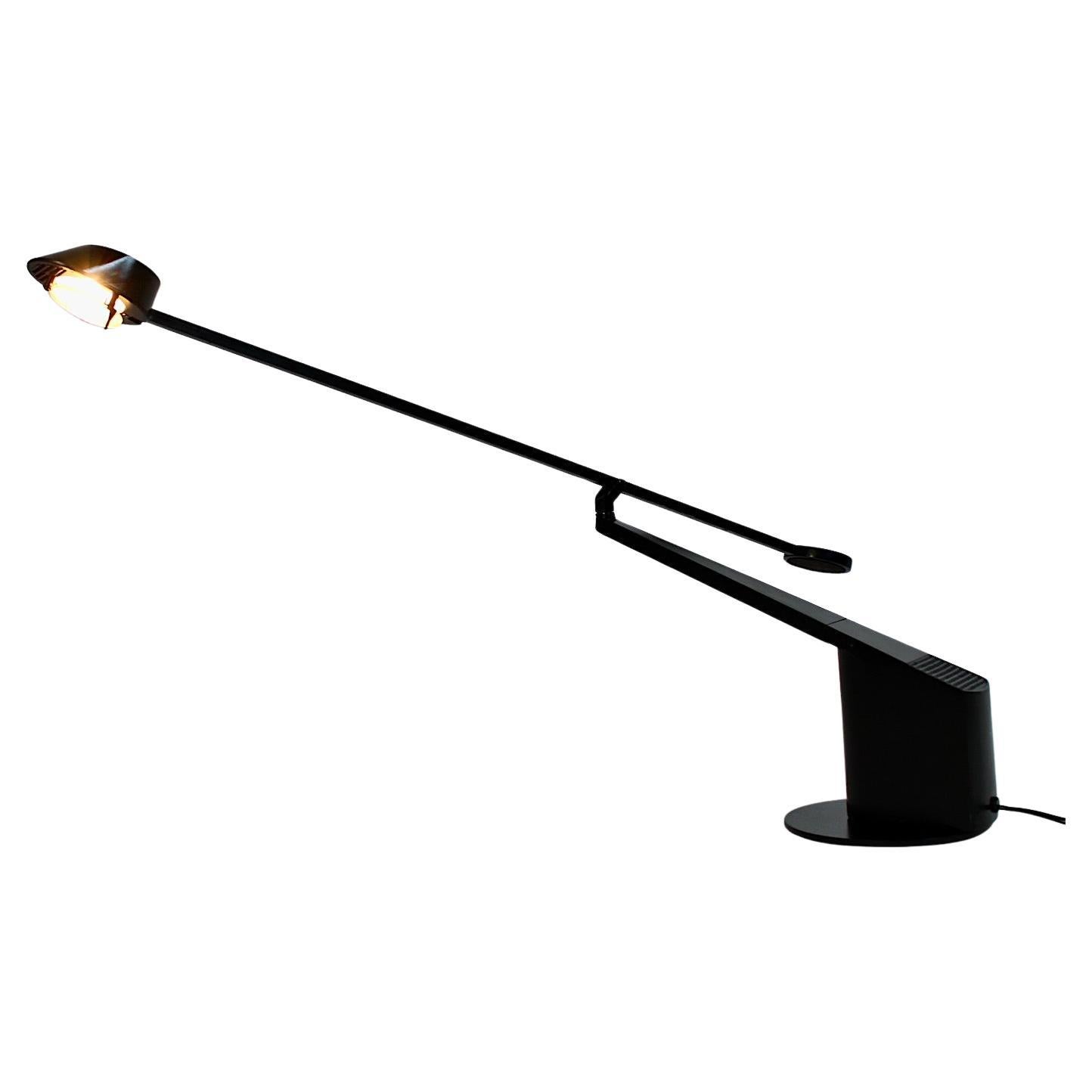 Lampada da tavolo moderna vintage nera Rodolfo Bonetto anni '80 Italia