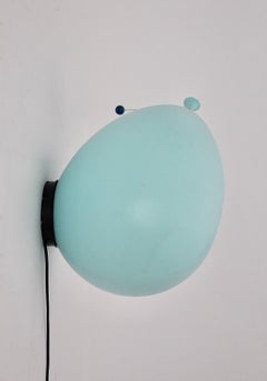 Modern Vintage Blue Balloon Flushmount Sconce Yves Christin Bilumen, Italy 1980s