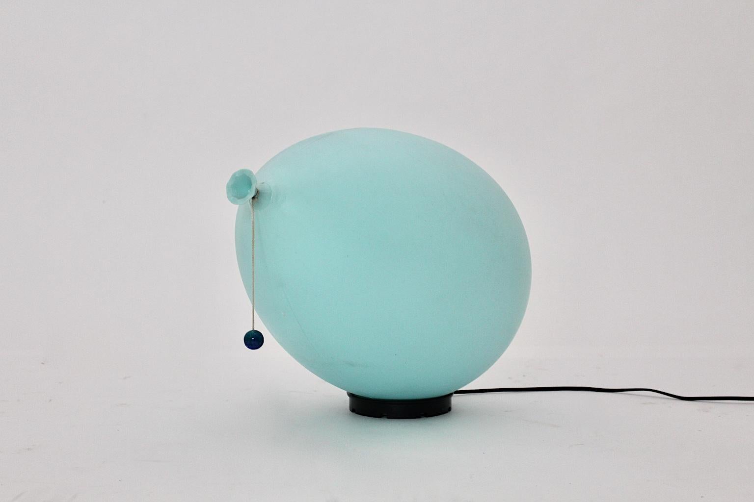 Italian Modern Vintage Blue Balloon Flushmount Sconce Yves Christin Bilumen, Italy 1980s For Sale