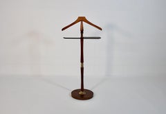 Modern Vintage Brass Beech Coat Rack Valet Union Regent, 1970s, Germany
