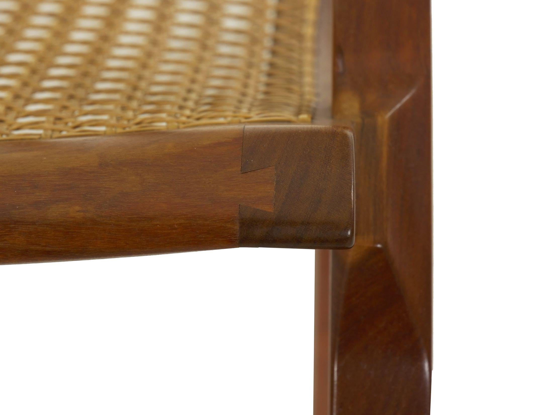 Cane Modern Vintage Dovetailed Cherrywood Rocking Armchair