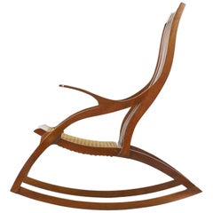 Modern Vintage Dovetailed Cherrywood Rocking Armchair