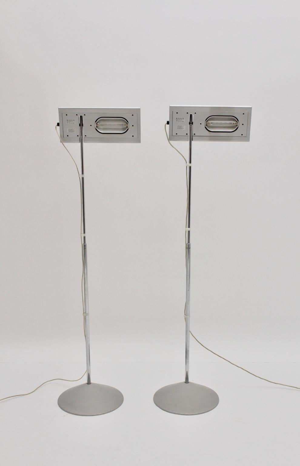 Modern Vintage Grey Floor Lamps Duna Mario Barbaglia Marco Colombo 1980s Italy For Sale 8