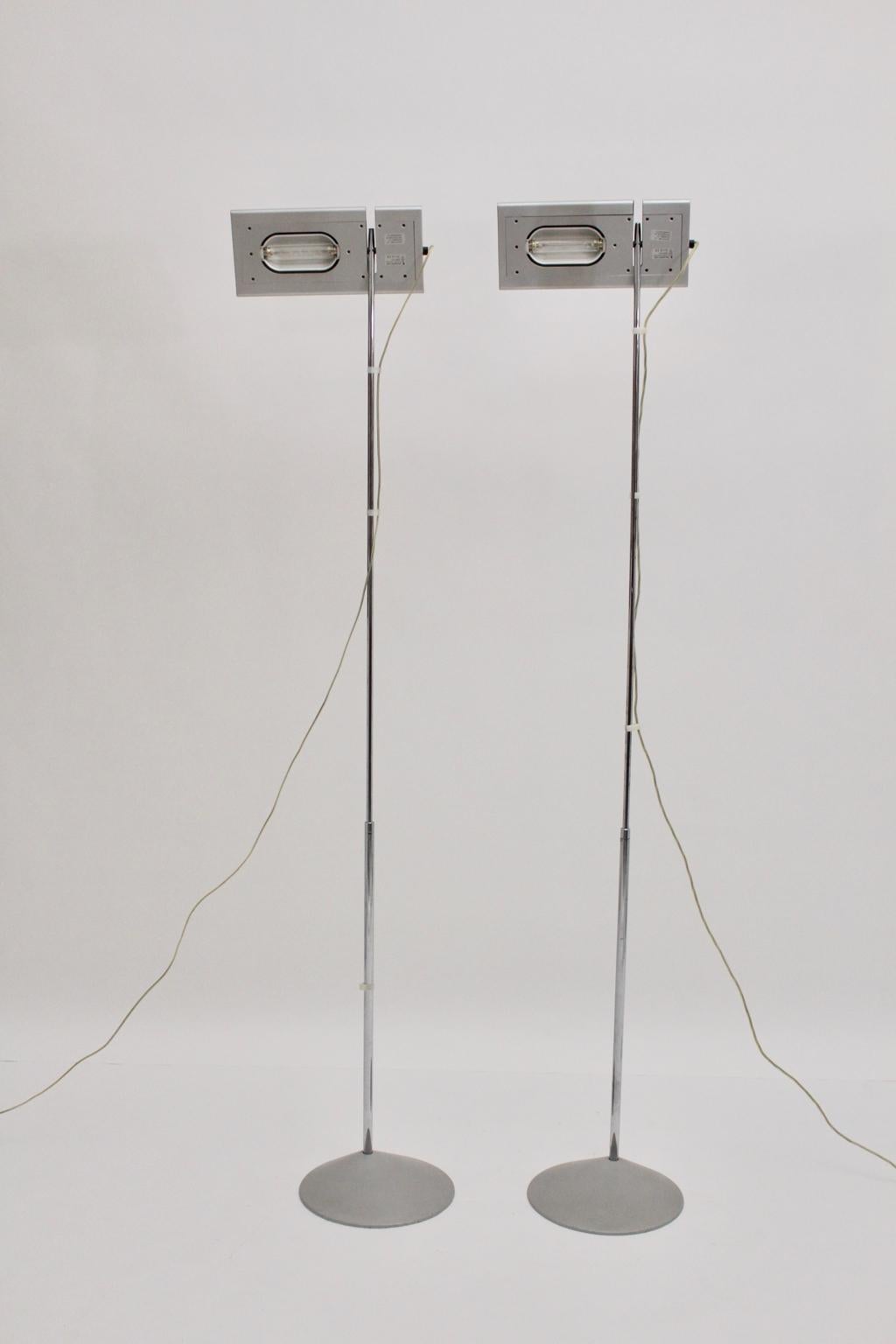 Modern Vintage Grey Floor Lamps Duna Mario Barbaglia Marco Colombo 1980s Italy For Sale 9