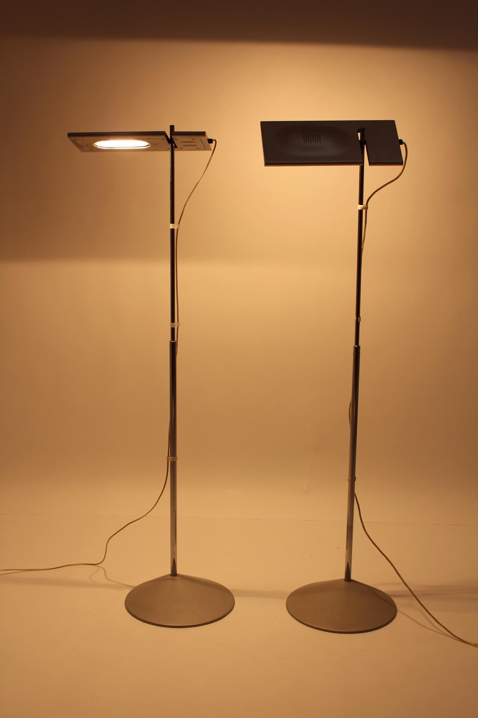 Modern Vintage Grey Floor Lamps Duna Mario Barbaglia Marco Colombo 1980s Italy For Sale 10