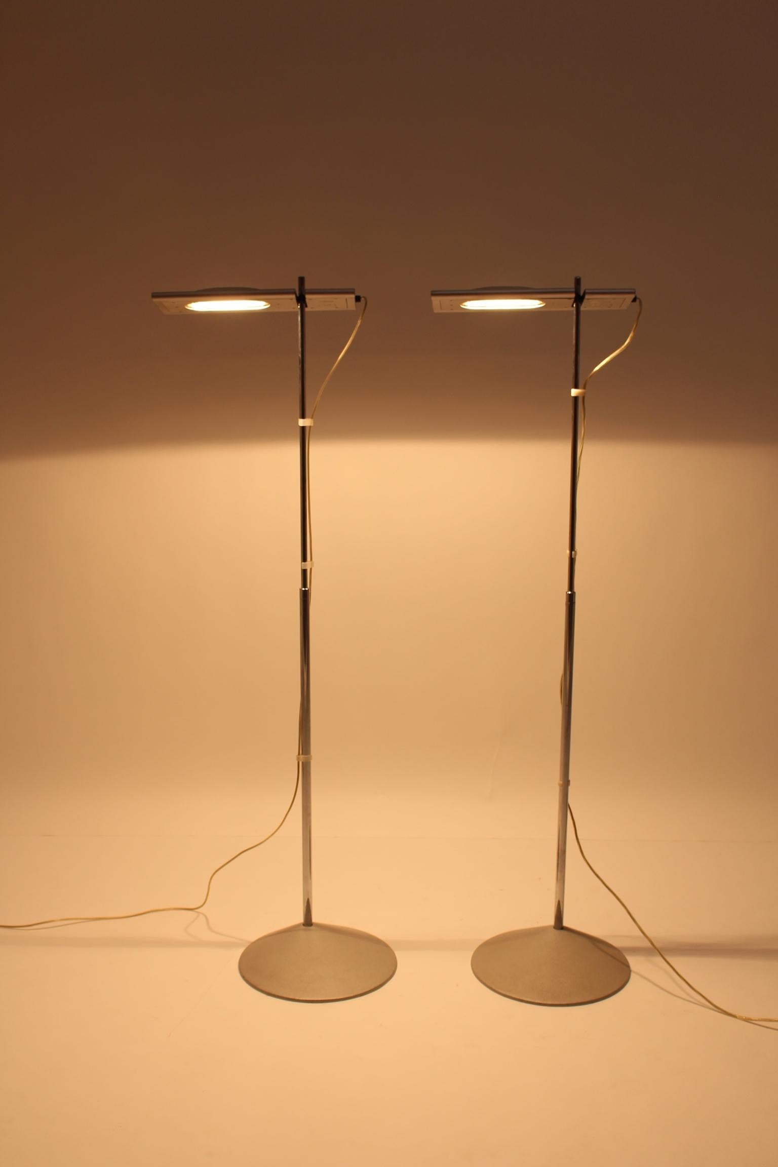 Modern Vintage Grey Floor Lamps Duna Mario Barbaglia Marco Colombo 1980s Italy For Sale 11