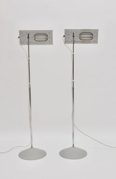Modern Vintage Grey Floor Lamps Duna Mario Barbaglia Marco Colombo 1980s Italy