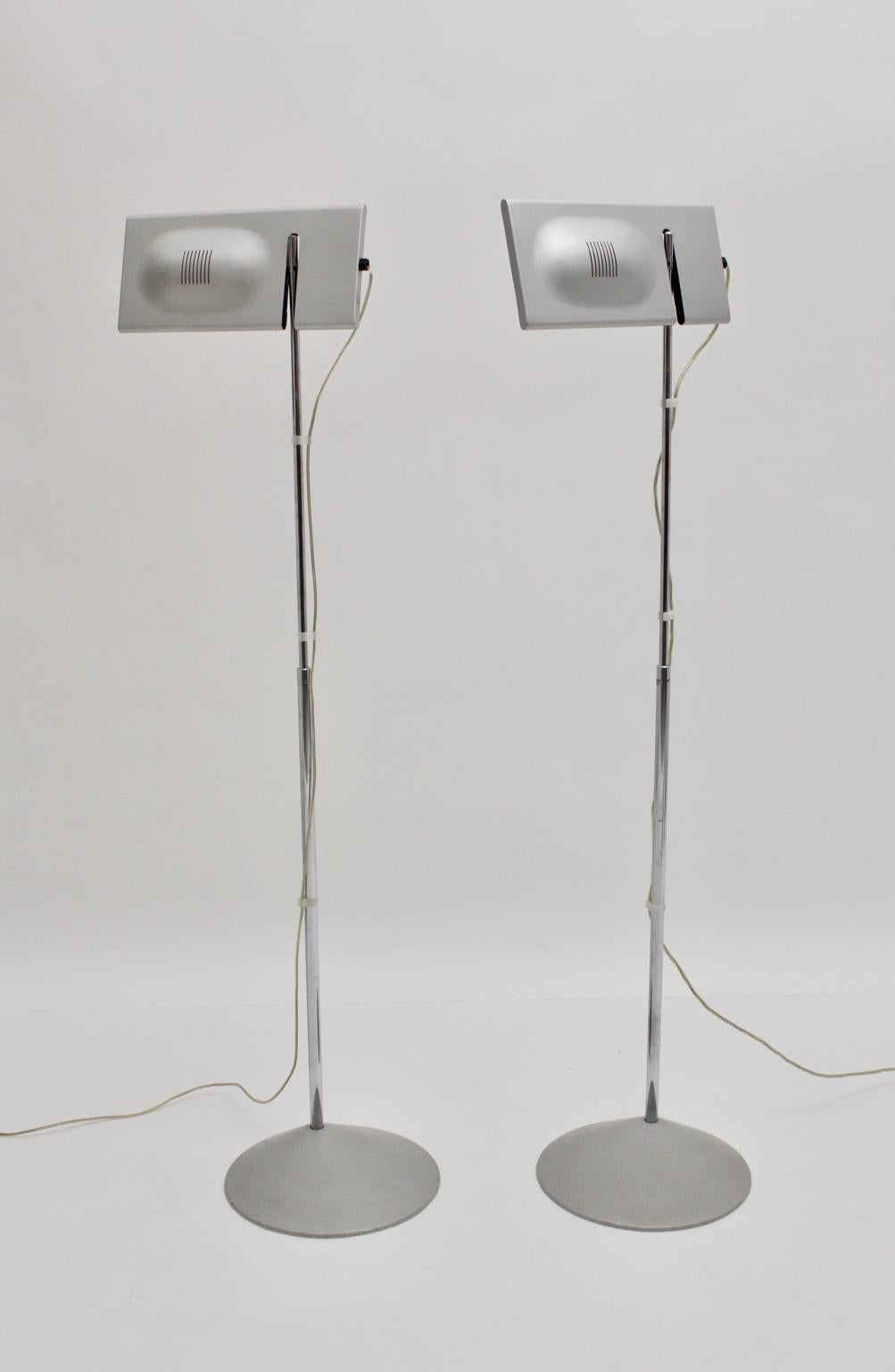 Modern Vintage Grey Floor Lamps Duna Mario Barbaglia Marco Colombo 1980s Italy In Good Condition For Sale In Vienna, AT