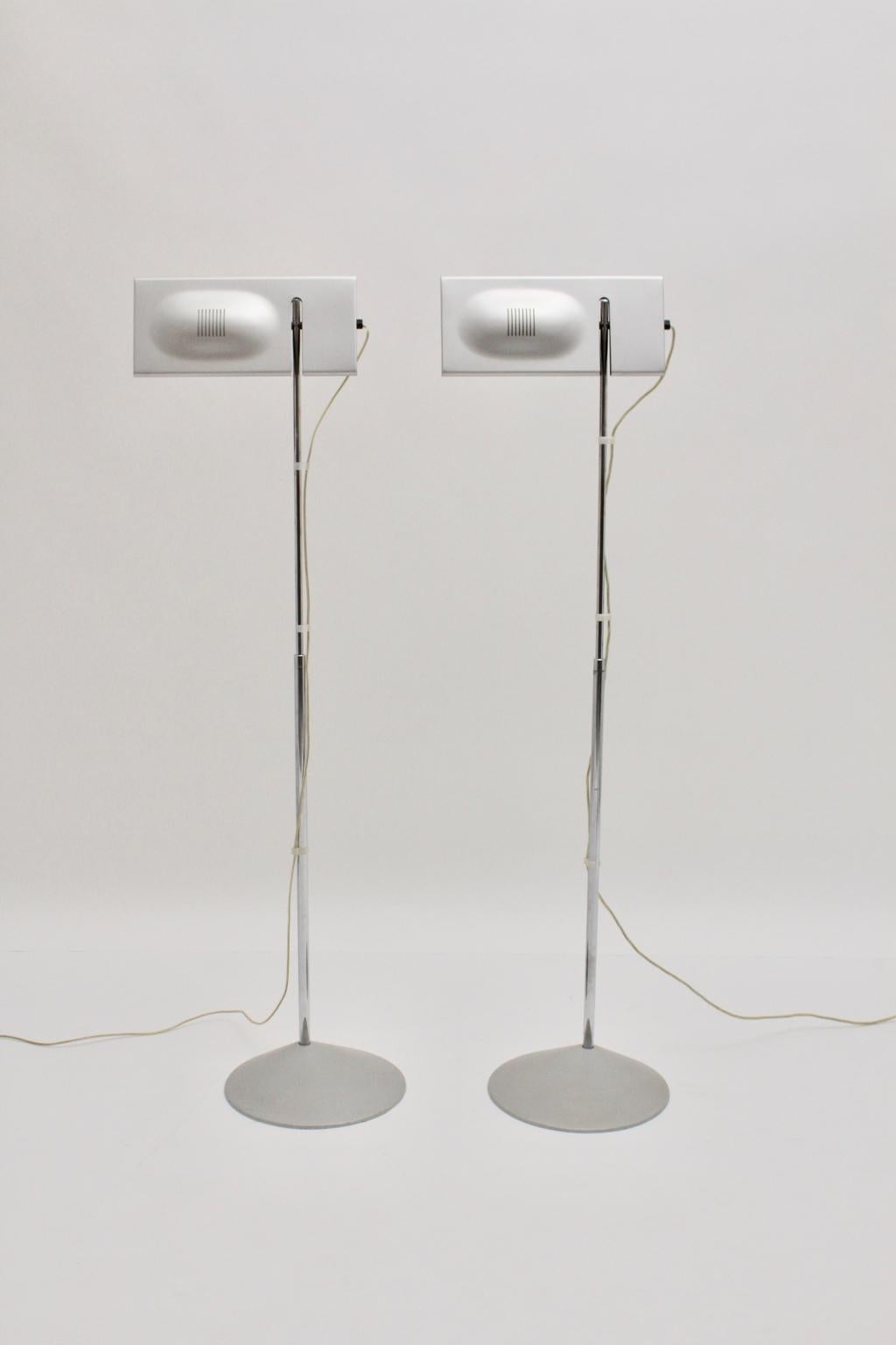 Late 20th Century Modern Vintage Grey Floor Lamps Duna Mario Barbaglia Marco Colombo 1980s Italy For Sale