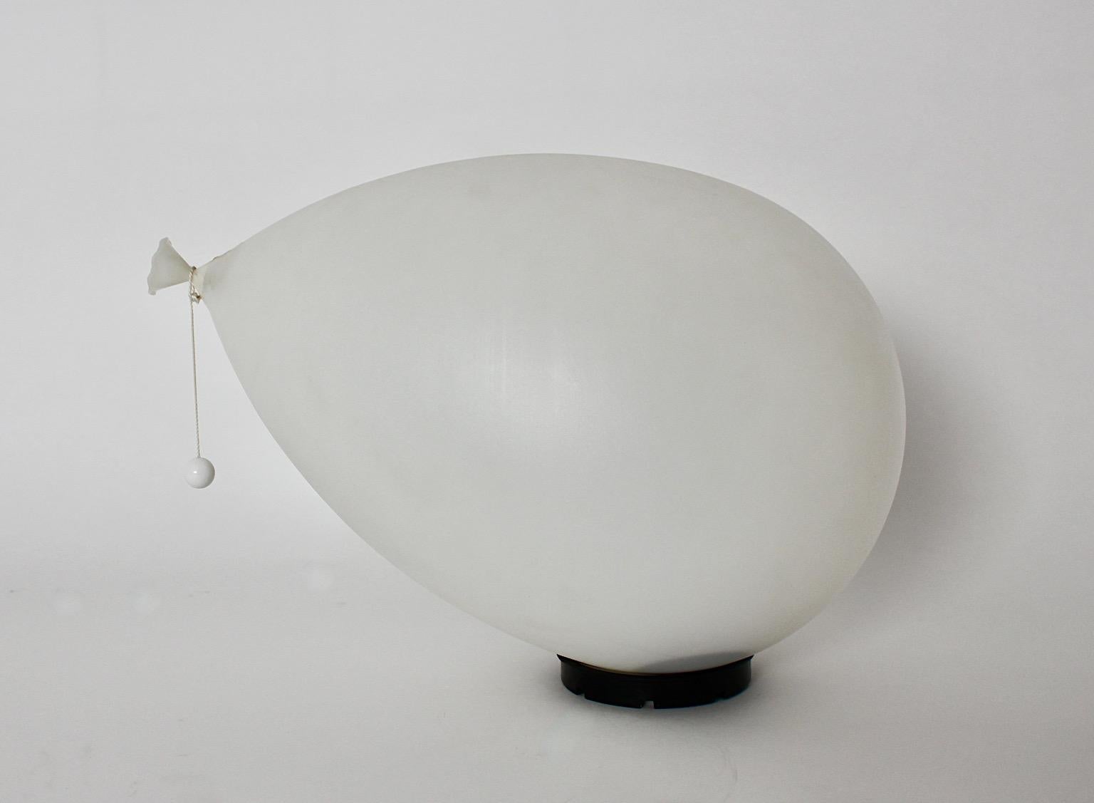 Modern Vintage Large White Balloon Flush Mount Sconce Table Lamp Yves Christin  For Sale 4