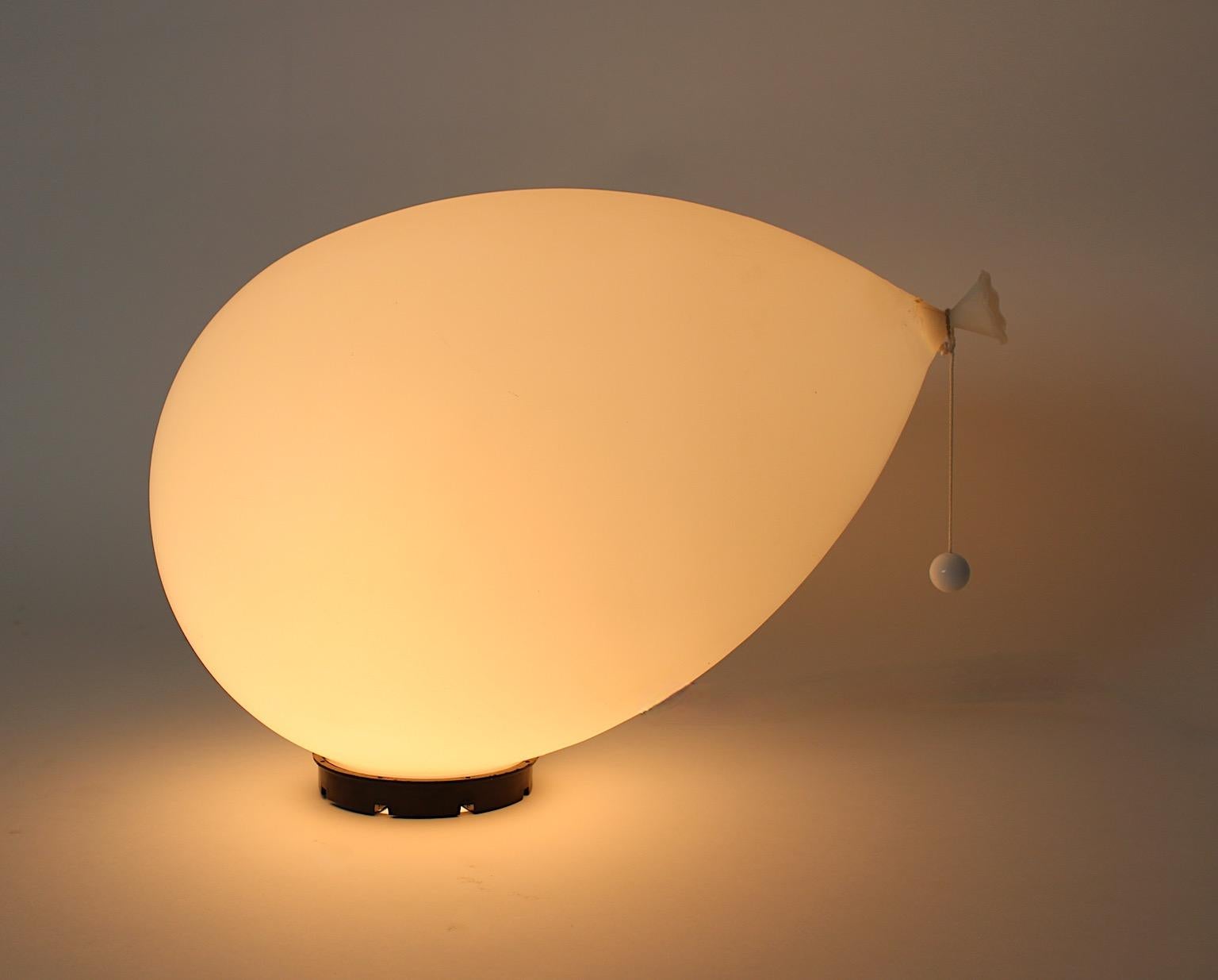 Modern Vintage Large White Balloon Flush Mount Sconce Table Lamp Yves Christin  In Good Condition For Sale In Vienna, AT
