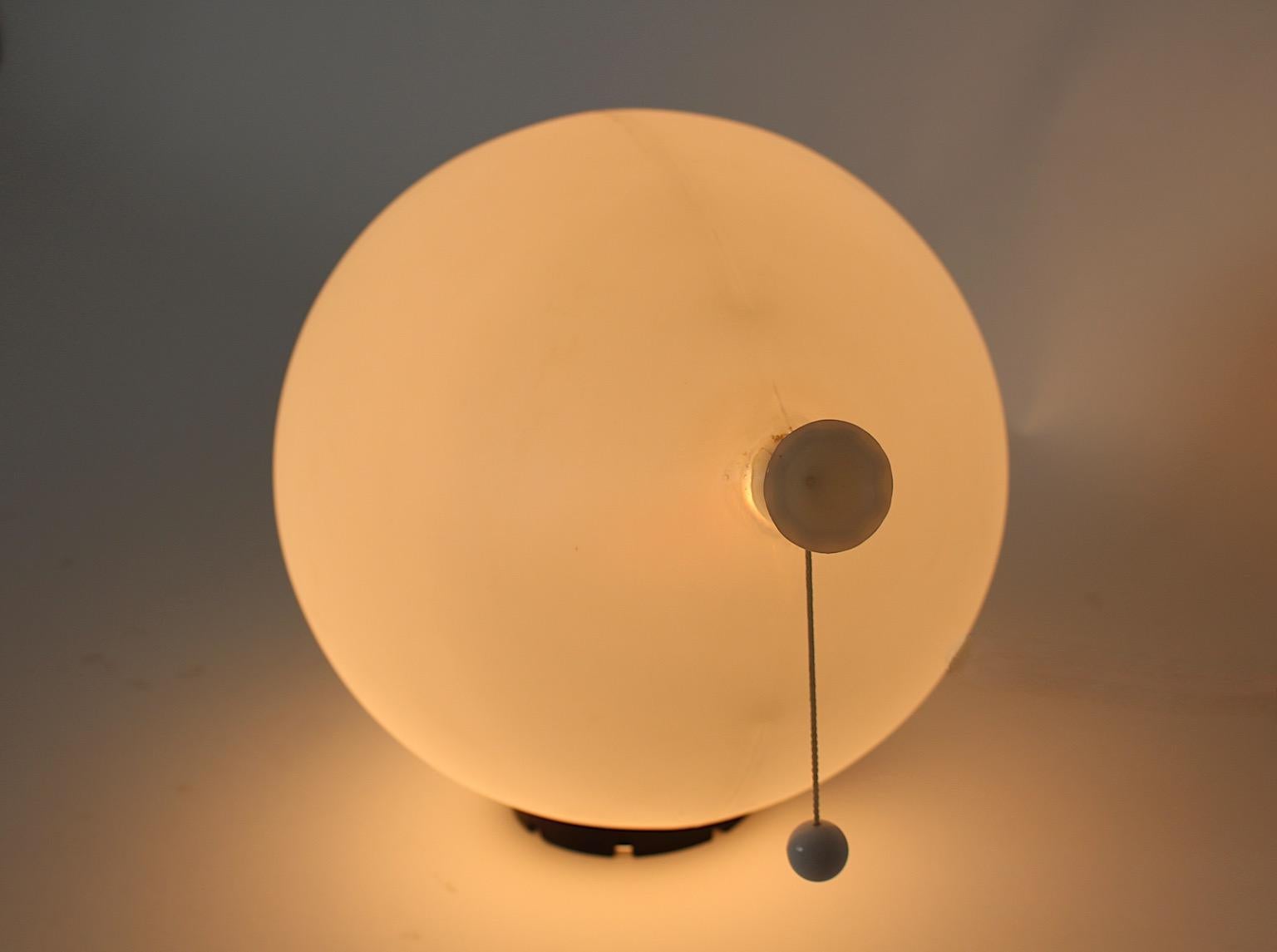Modern Vintage Large White Balloon Flush Mount Sconce Table Lamp Yves Christin  For Sale 2