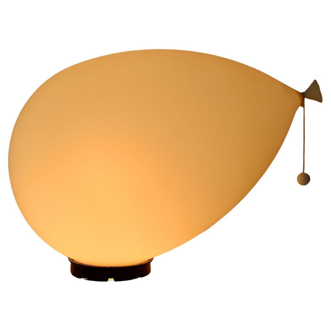 Große weiße Vintage-Wandleuchter-Tischlampe mit Ballon, Einbaubeleuchtung, Yves Christin, Moderne 