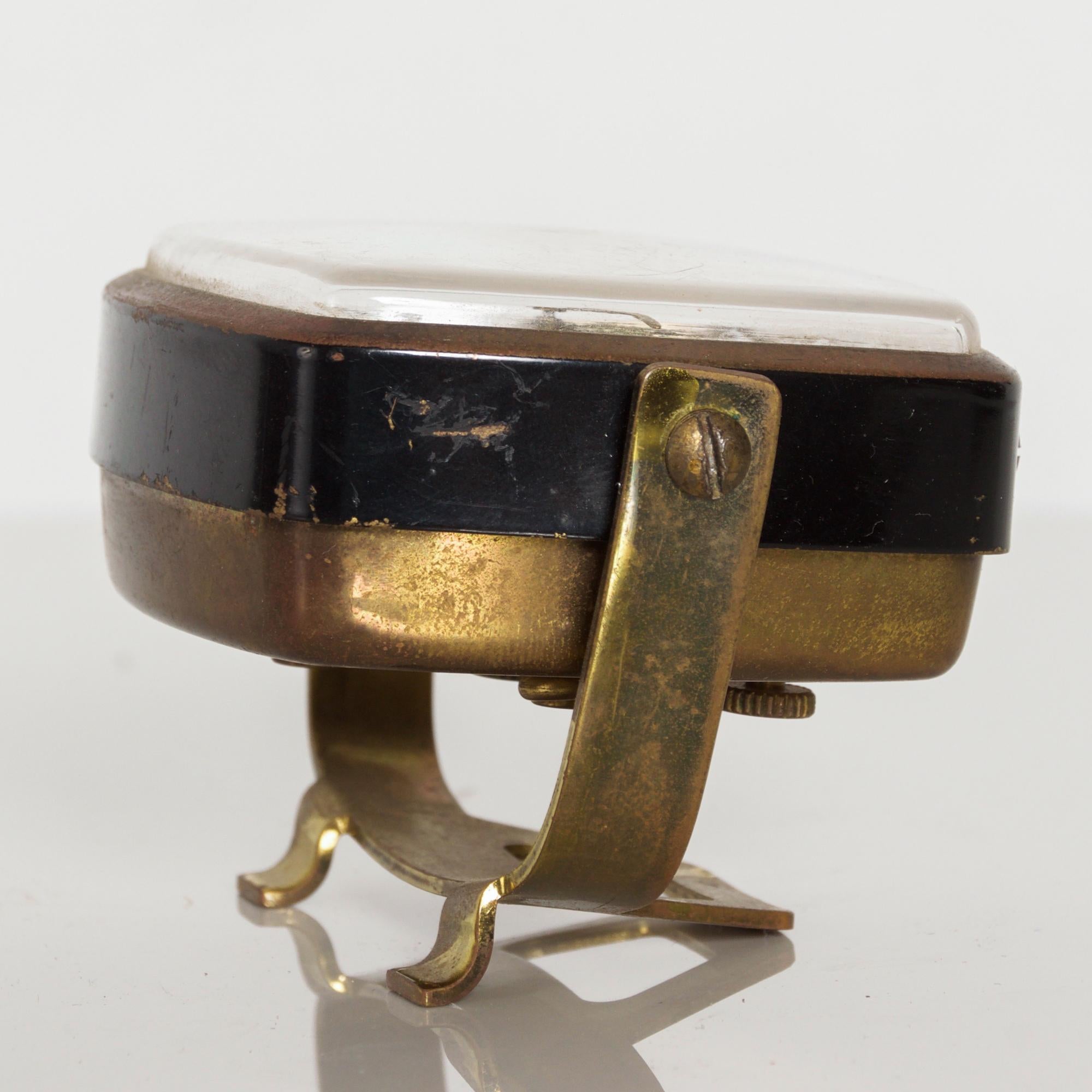Modernism by LINDEN Brass Wind Alarm Clock Black Forest West Germany In Good Condition In Chula Vista, CA