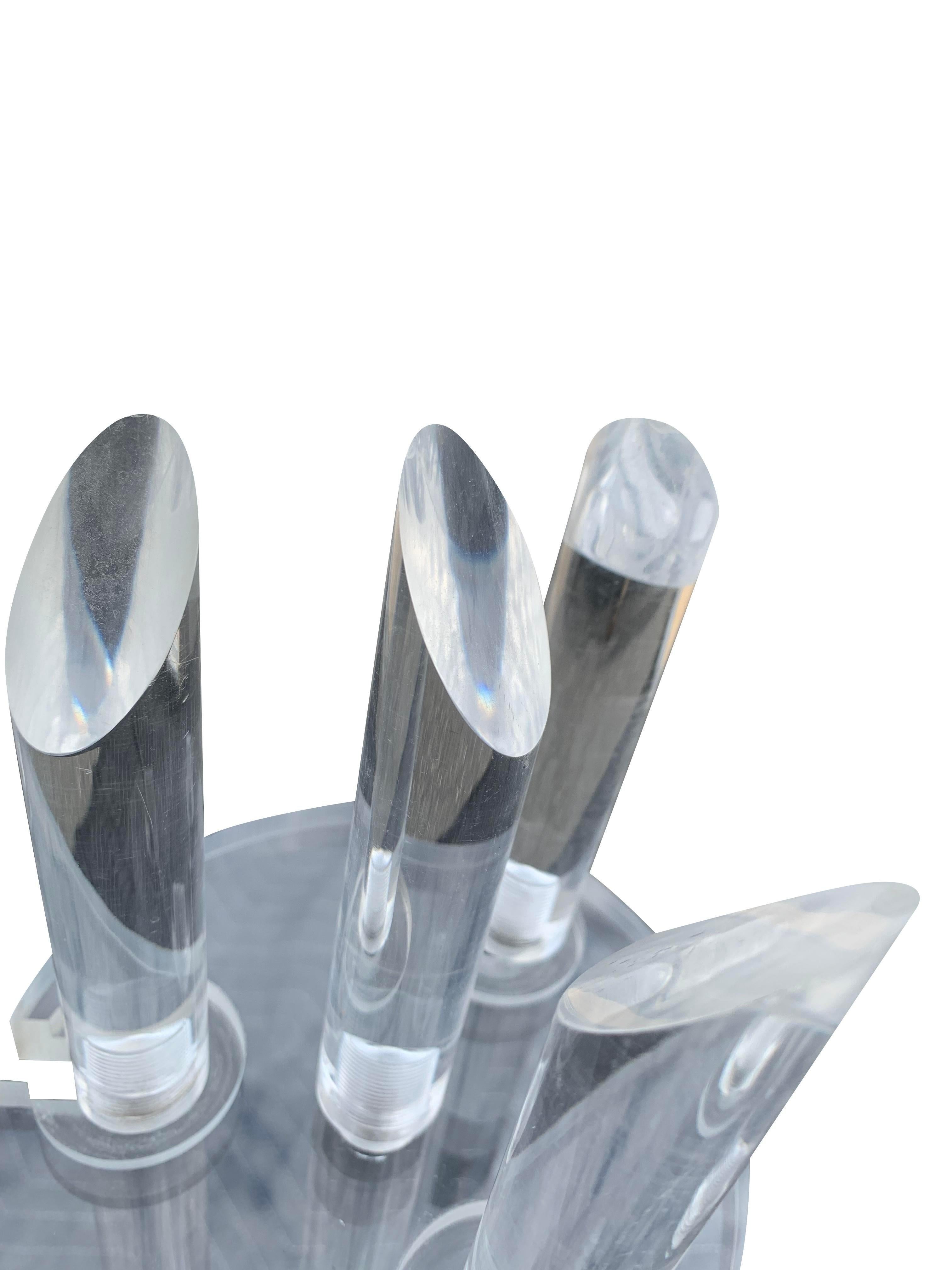 Modern Vintage Lucite Fireplace Tools Set- 4 Pieces 1