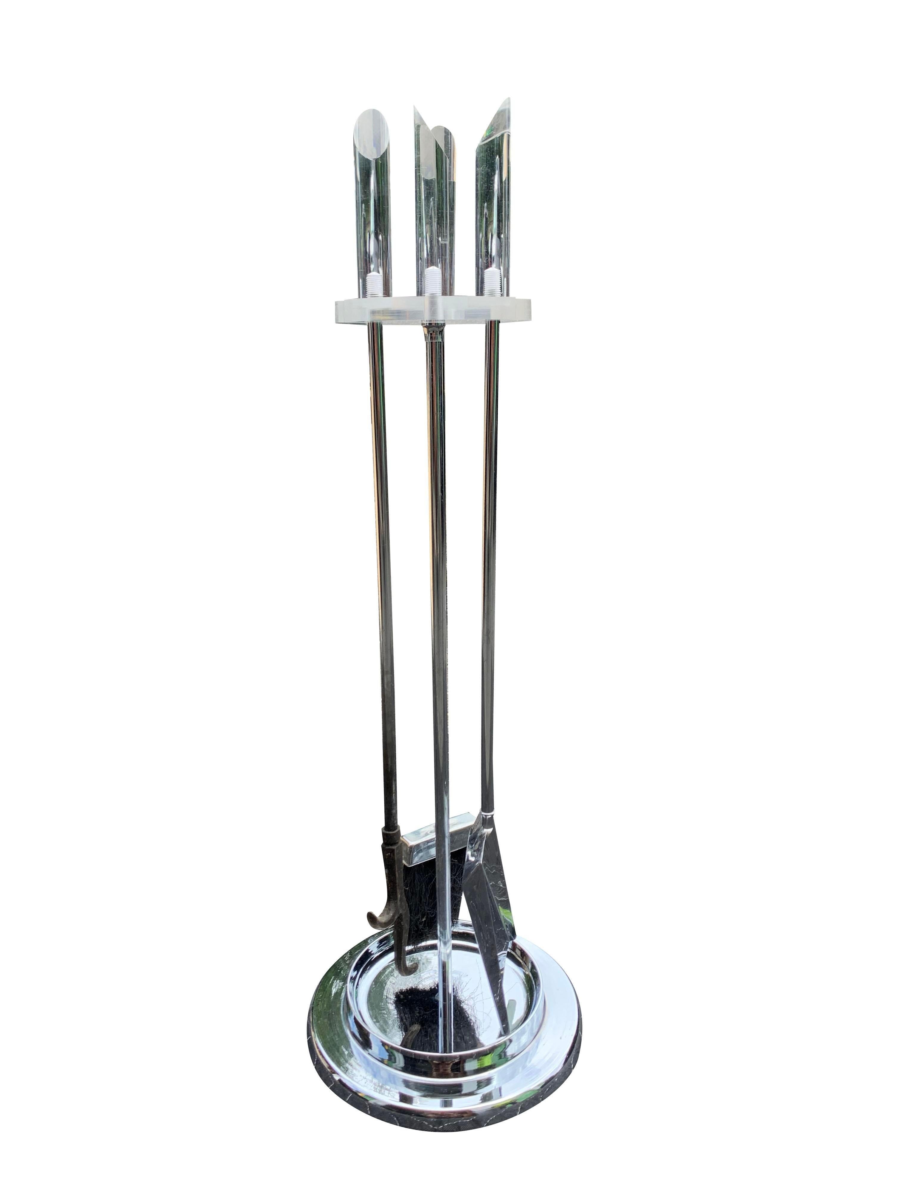 Modern Vintage Lucite Fireplace Tools Set- 4 Pieces 2
