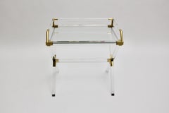 Modern Vintage Lucite Gold Charles Hollis Jones Style Table Desk 1970s Italy