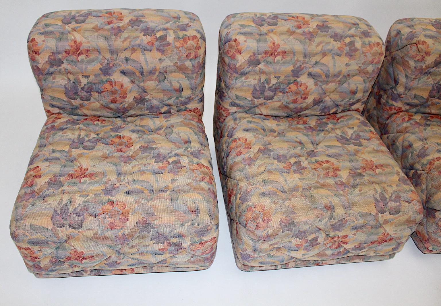 Mid-Century Modern Canapé modulaire moderne et vintage Wittmann Cubus Pastel Textil des années 1970 Autriche en vente