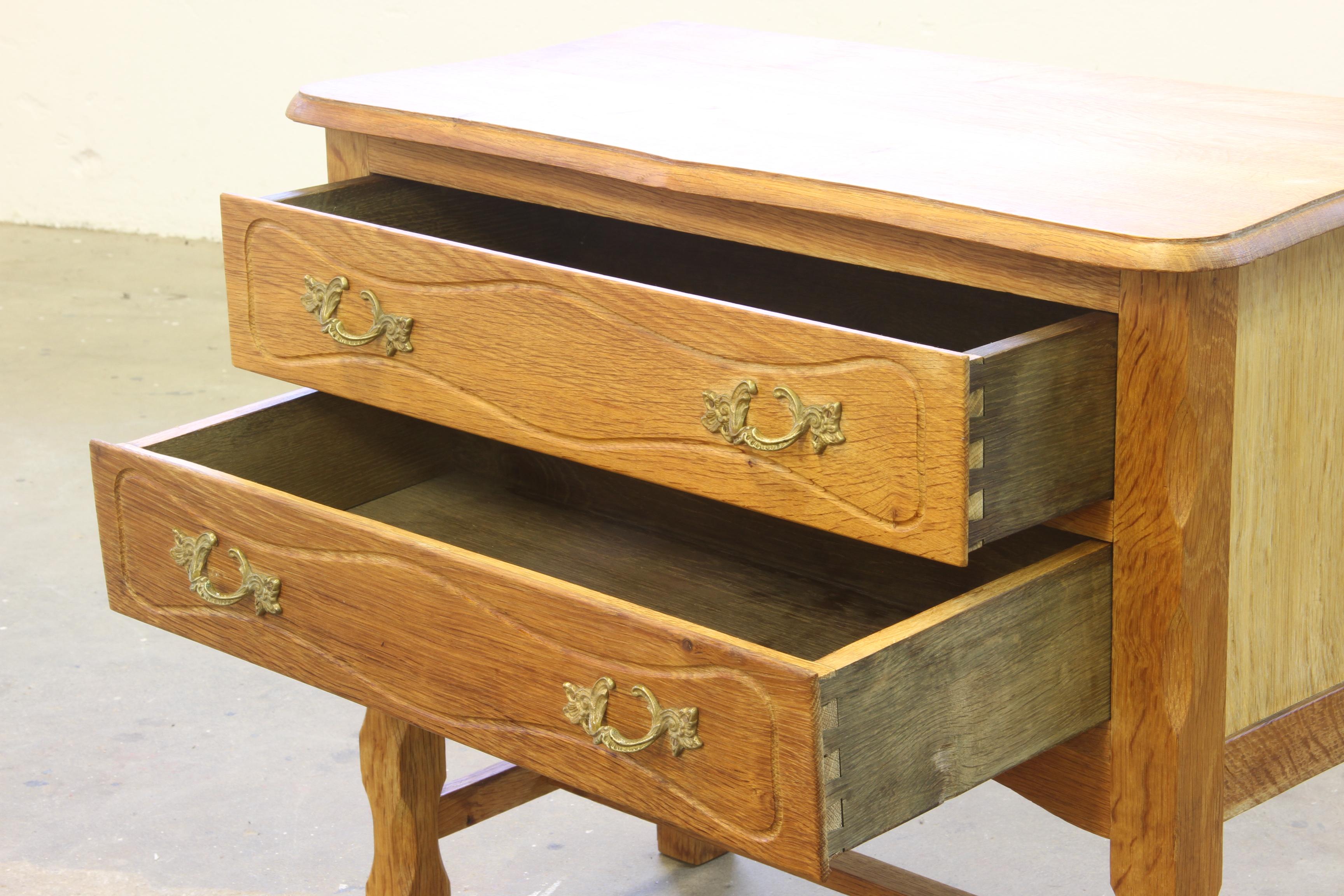 Set of 2, Modern Oak Nightstand/Bedside Table Style of Kjærnulf, Denmark 1960s 3