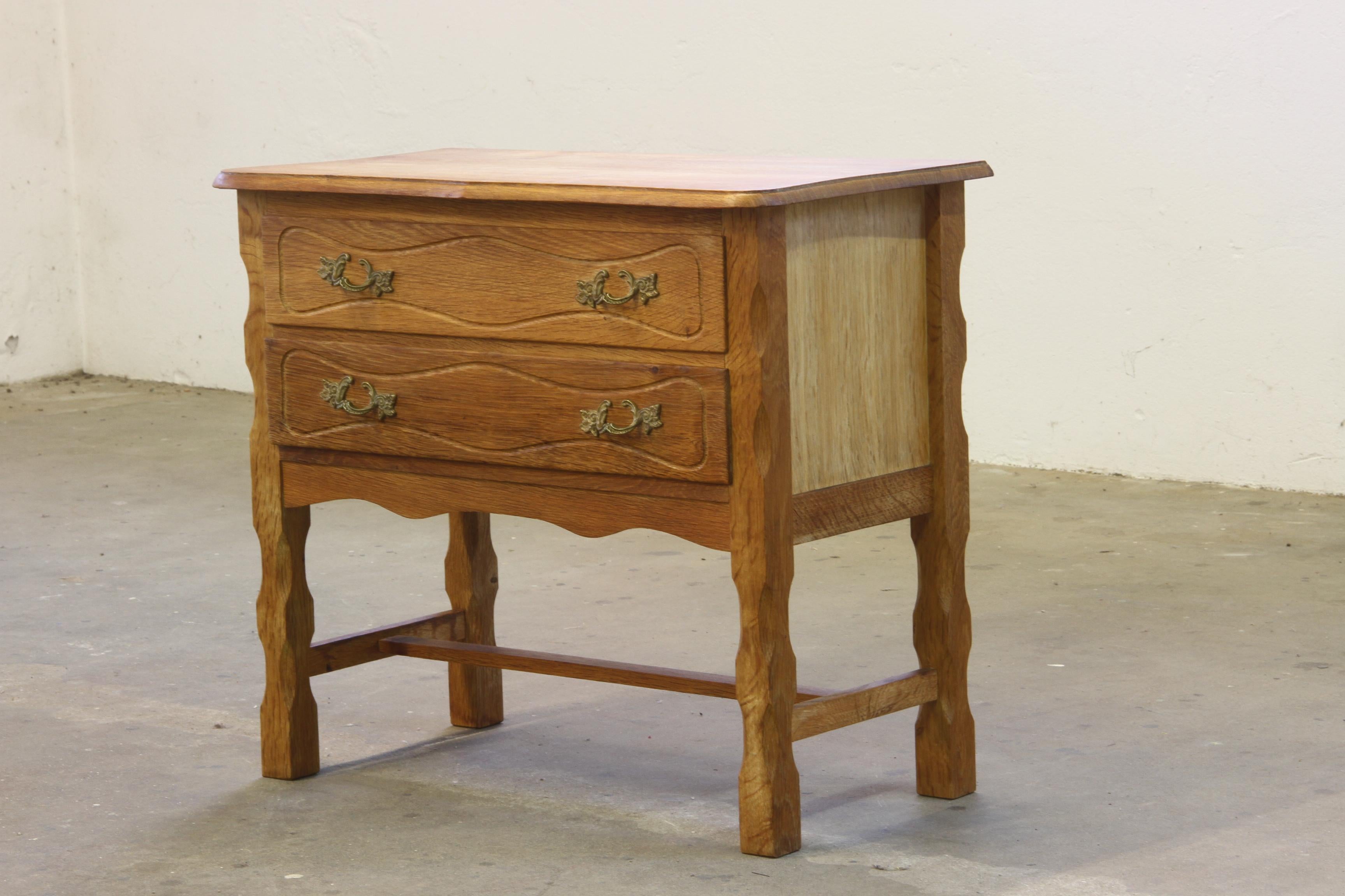 Set of 2, Modern Oak Nightstand/Bedside Table Style of Kjærnulf, Denmark 1960s 1