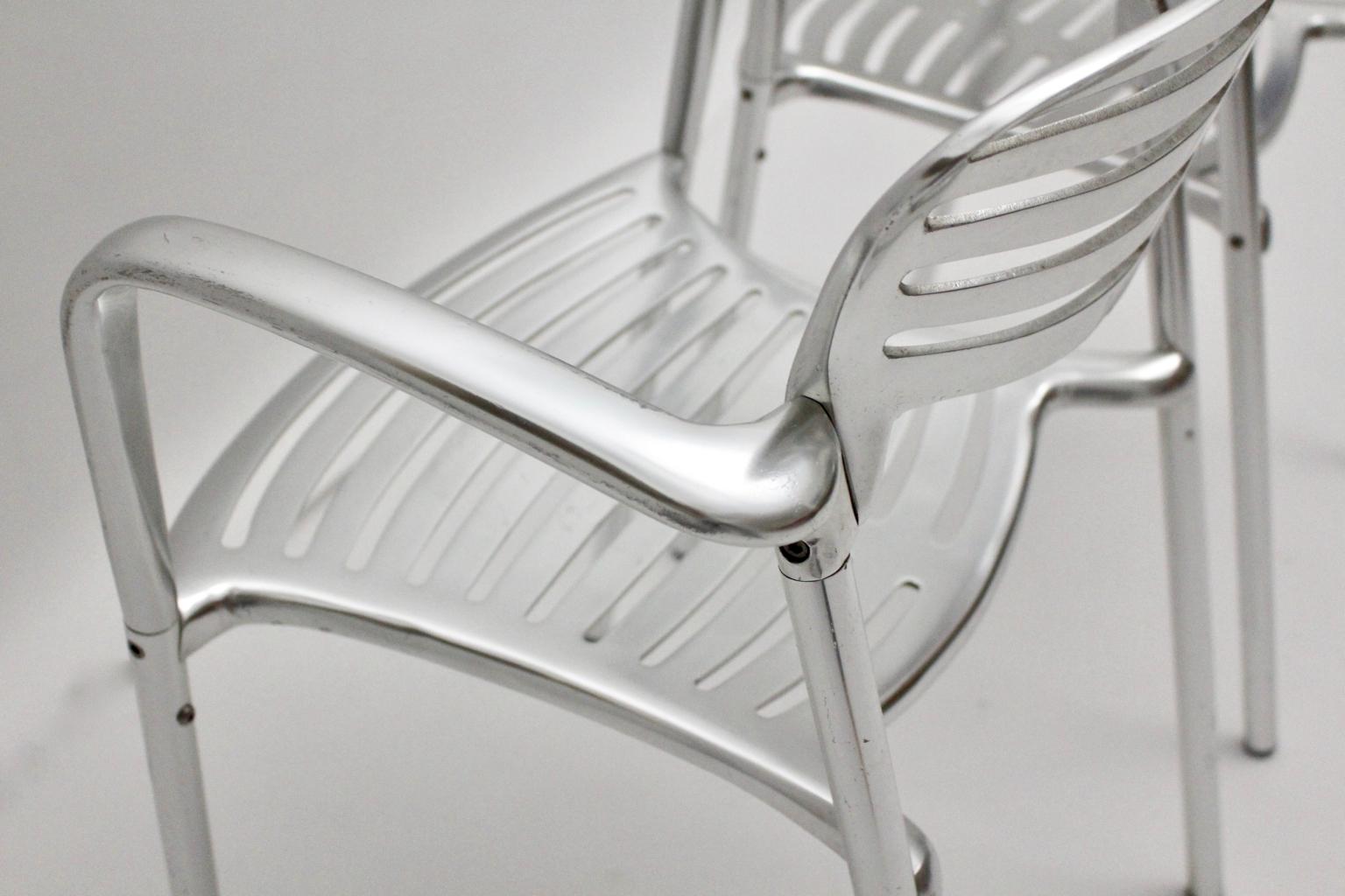 Modern Vintage Pair of Aluminum Chairs by Jorge Pensi, Spain 1986-1988 for Amat For Sale 1