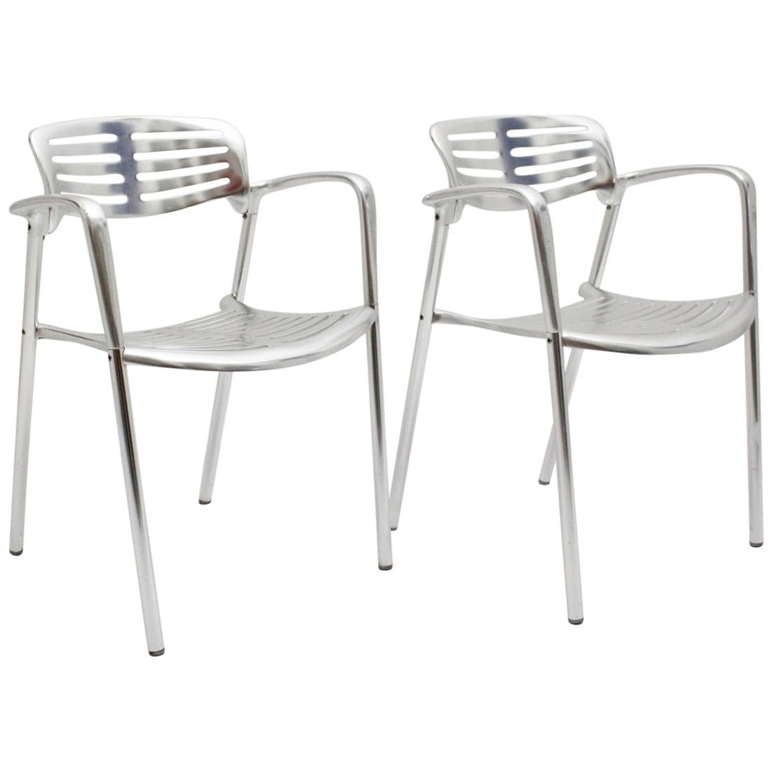 Modern Vintage Pair of Aluminum Chairs by Jorge Pensi, Spain 1986-1988 for Amat