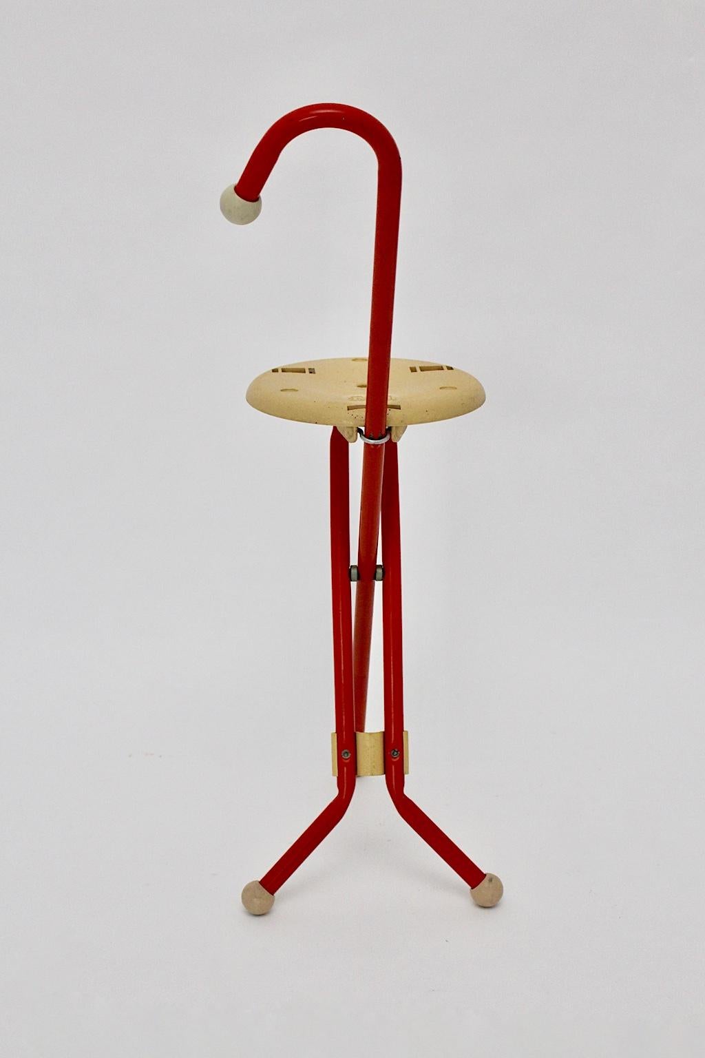 Post-Modern Modern Vintage Red Folding Chair Ulisse by Ivan Loss, 1980s For Sale
