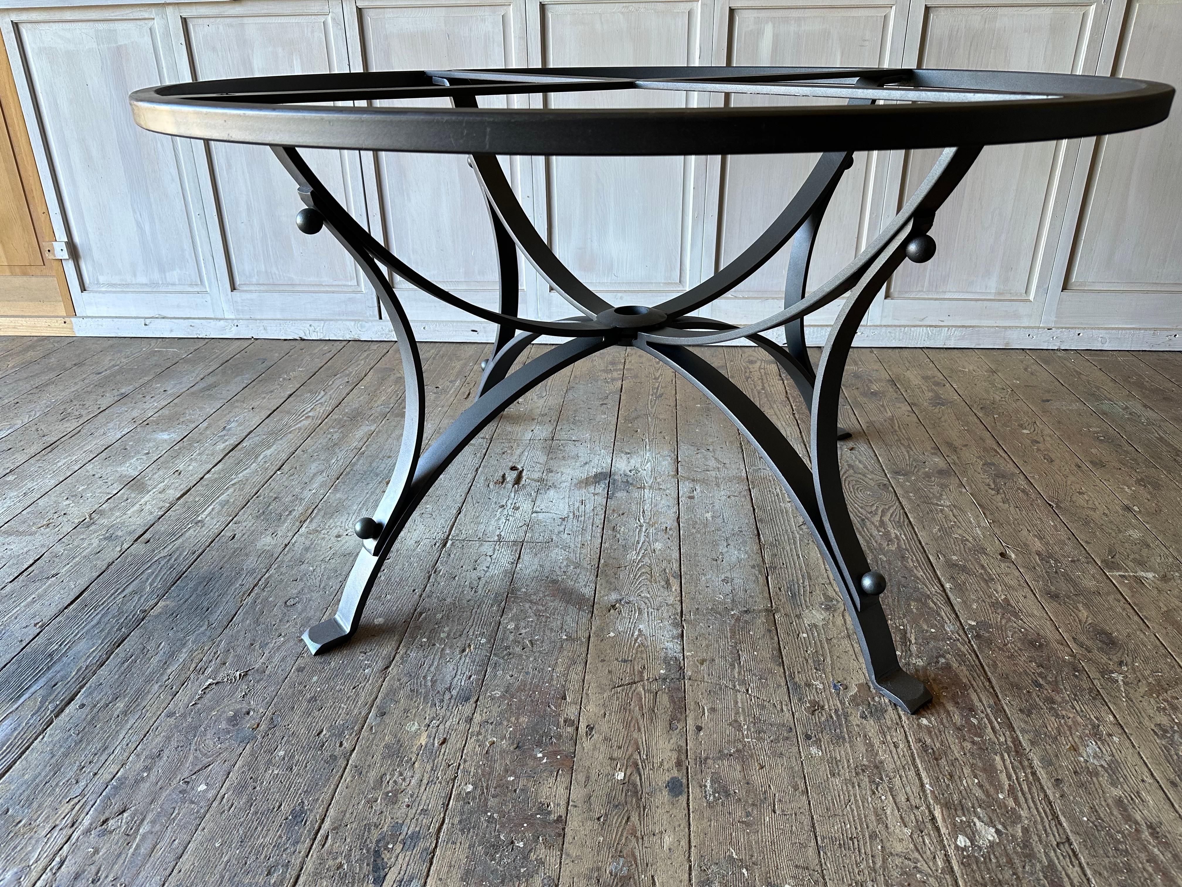 Modern Vintage Round Metal Garden Dining Table Base For Sale 7
