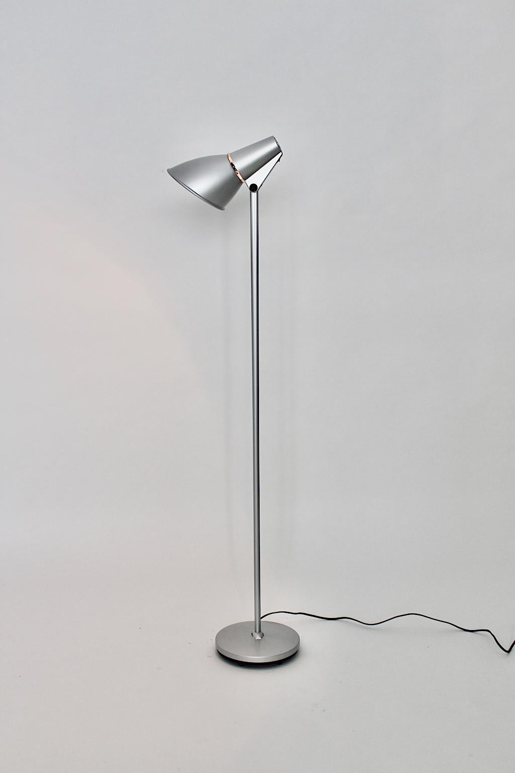 Modern Vintage Silver Aluminum Floor Lamp Hannes Wettstein Artemide, 1996, Italy 5