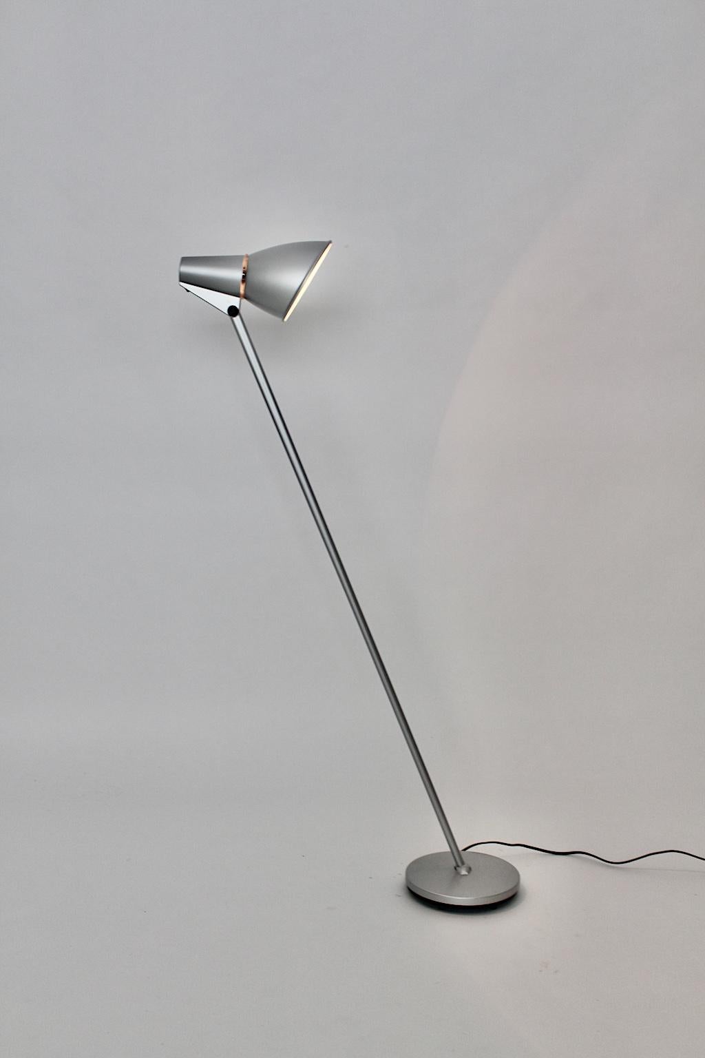 Modern Vintage Silver Aluminum Floor Lamp Hannes Wettstein Artemide, 1996, Italy 6