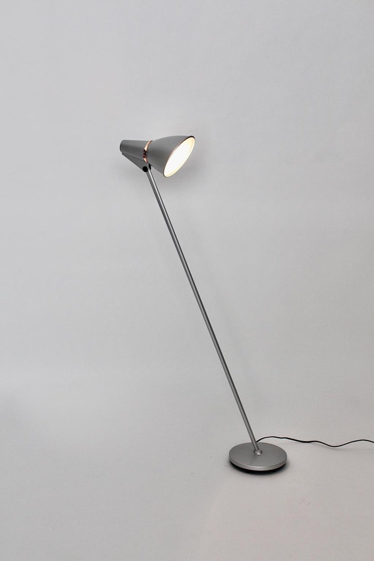 Modern Vintage Silver Aluminum Floor Lamp Hannes Wettstein Artemide, 1996,  Italy For Sale at 1stDibs