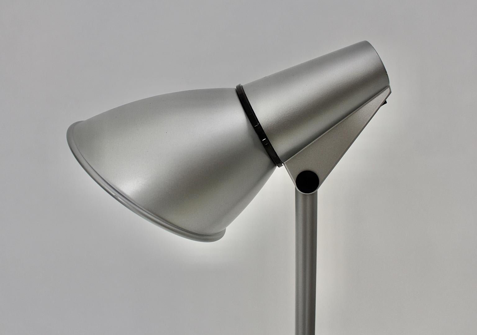 Modern Vintage Silver Aluminum Floor Lamp Hannes Wettstein Artemide, 1996, Italy 10