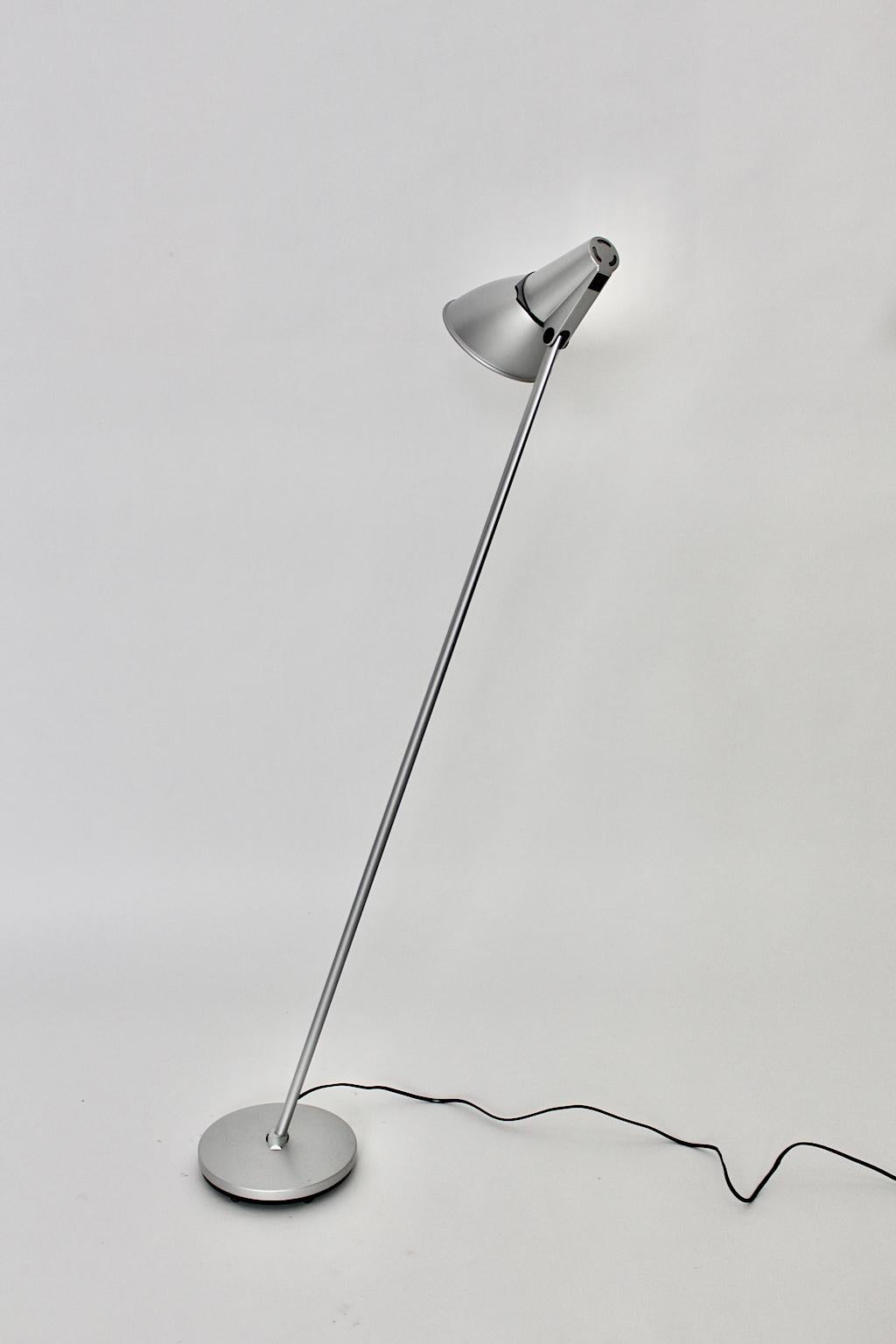 Modern Vintage Silver Aluminum Floor Lamp Hannes Wettstein Artemide, 1996, Italy 1