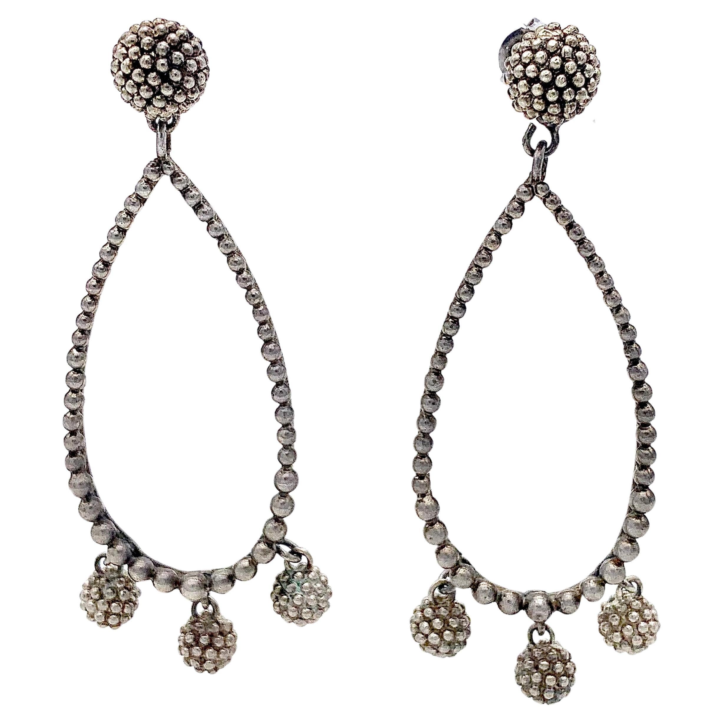 Modern Vintage Silver Dangling Earrings