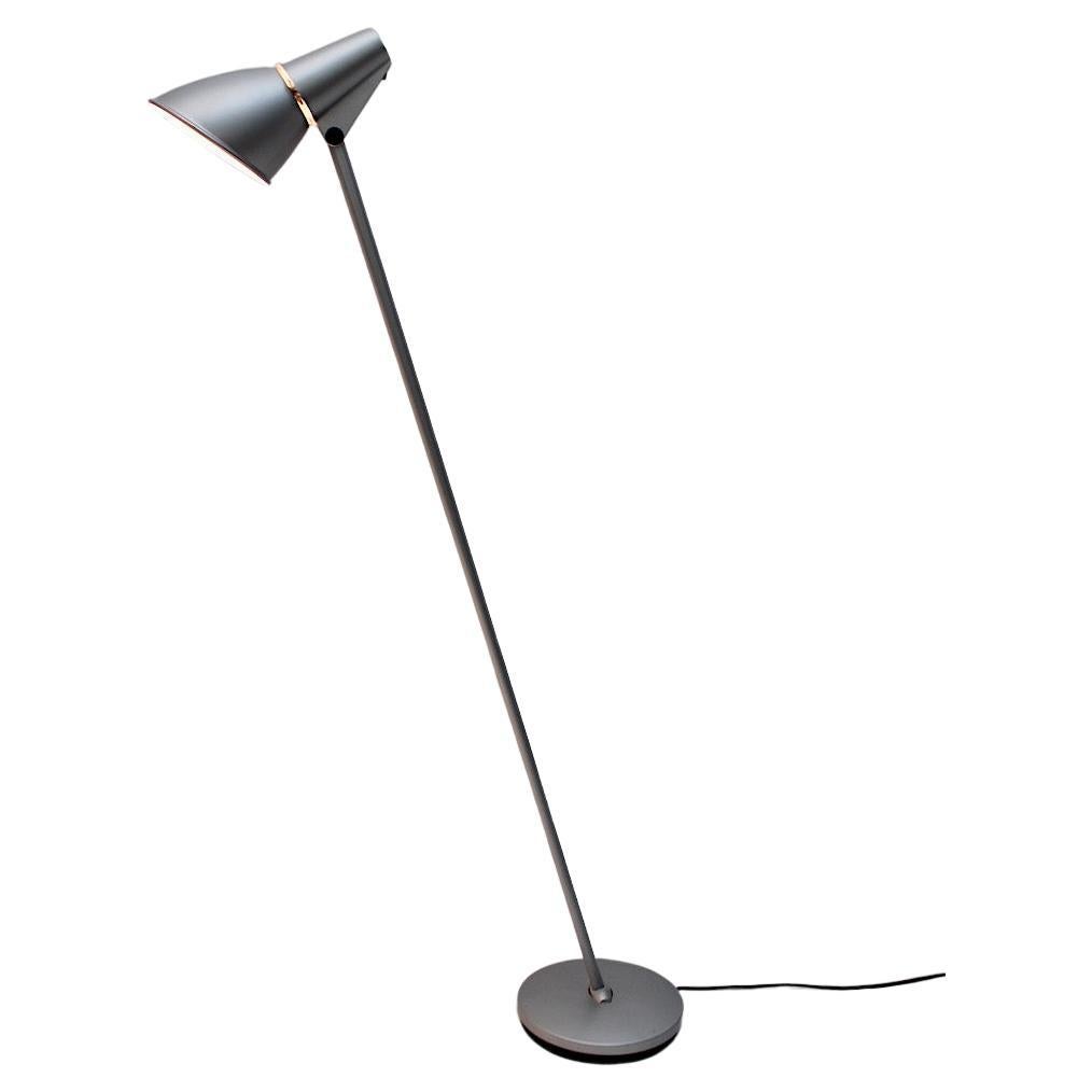Modern Vintage Silver Metal Floor Lamp Hannes Wettstein for Artemide 1996 Italy For Sale