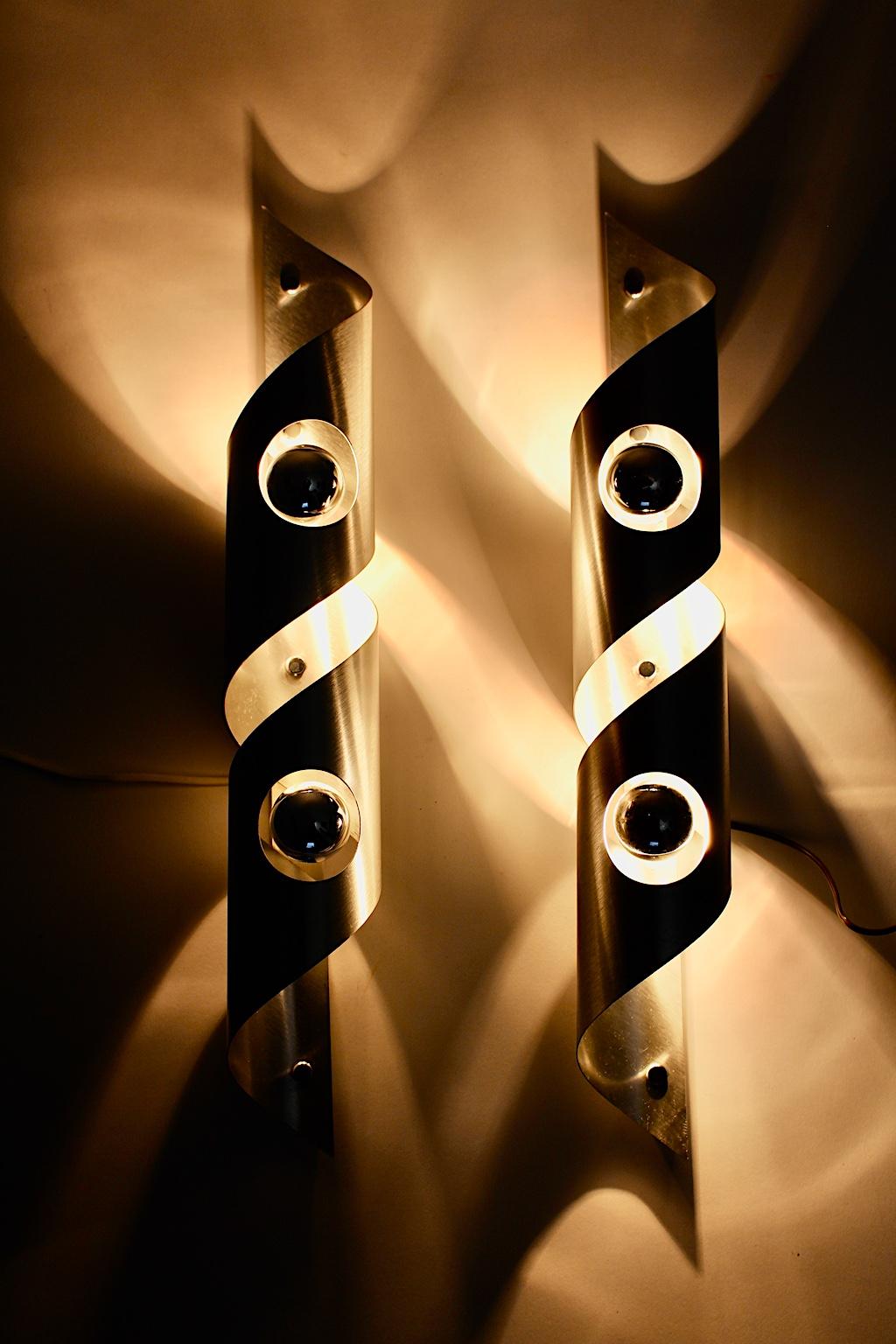 Modern Vintage Stainless Steel Sconces in the Style Maria Pergay, France, 1980s 9