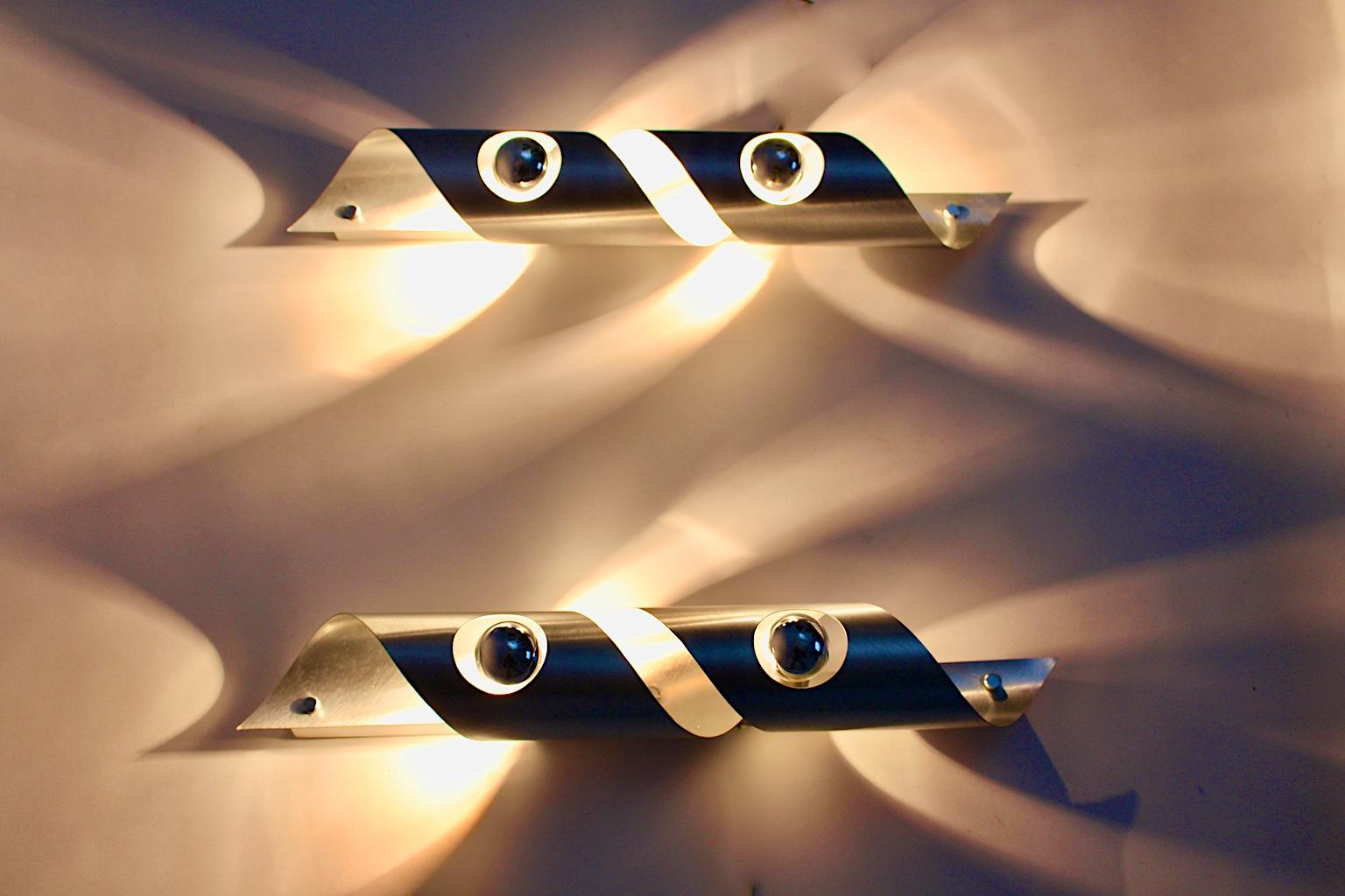 Modern Vintage Stainless Steel Sconces in the Style Maria Pergay, France, 1980s 10