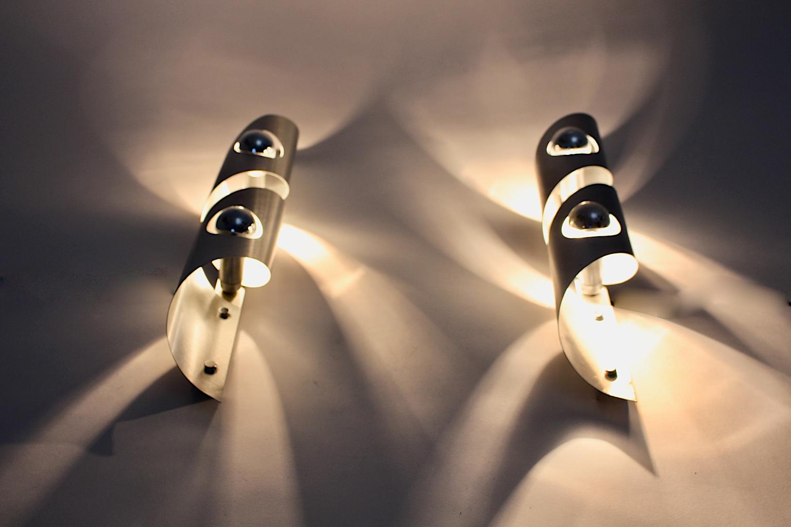 Modern Vintage Stainless Steel Sconces in the Style Maria Pergay, France, 1980s 11