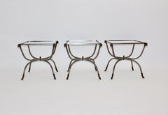 Moderne Vintage-Beistelltische, drei Couchtische und Sofatische, Maison Jansen, 1970er Jahre